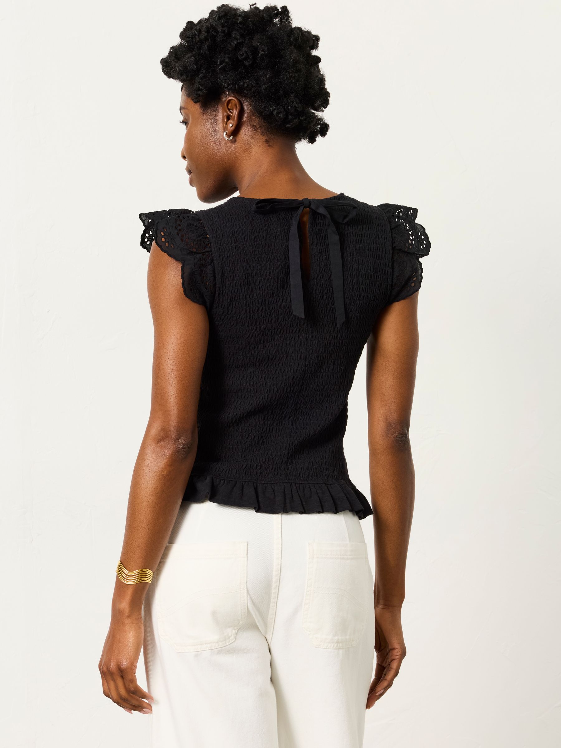 Betty Black Shirred Top - Image 2 of 6