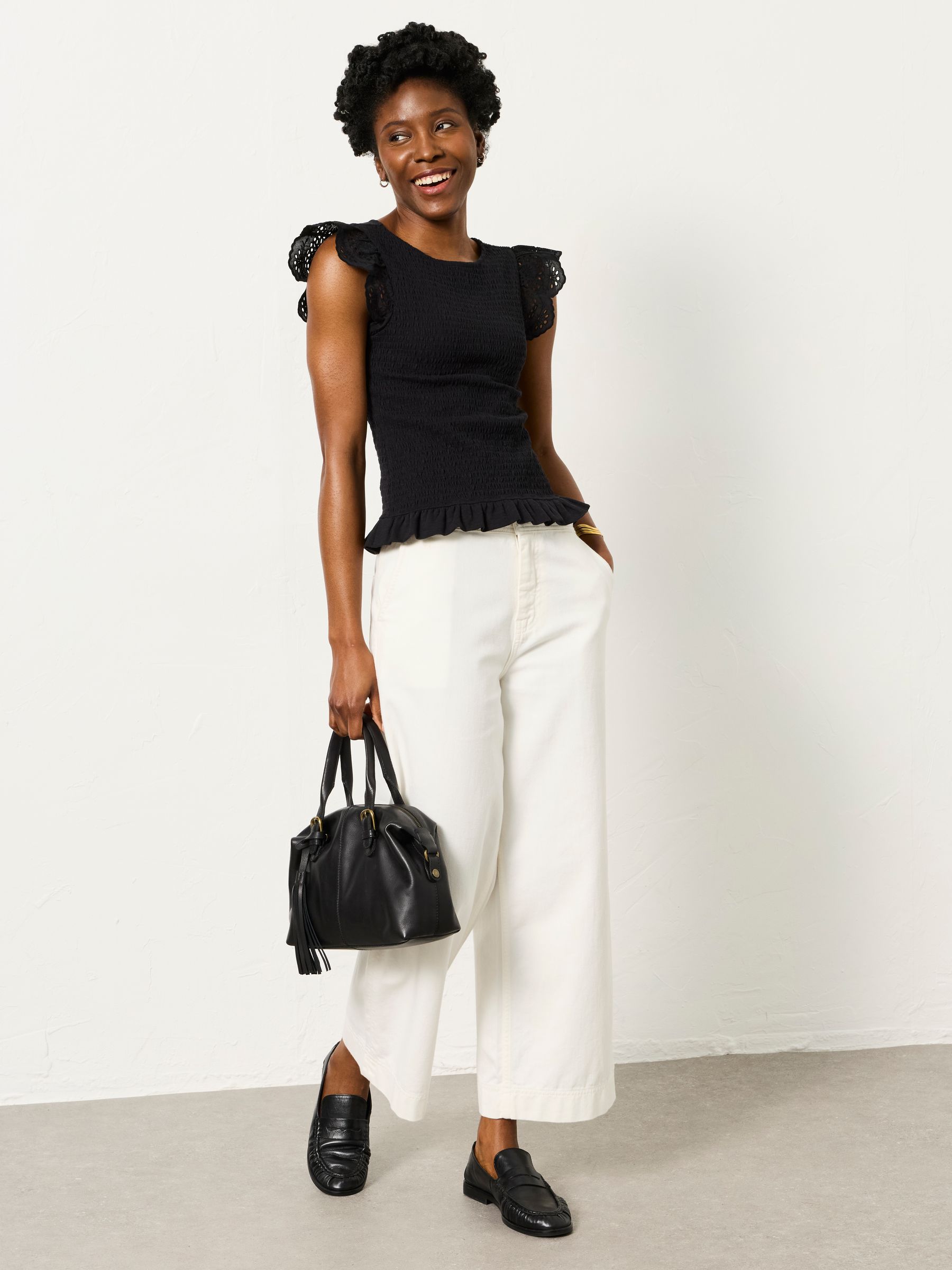 Betty Black Shirred Top - Image 5 of 6