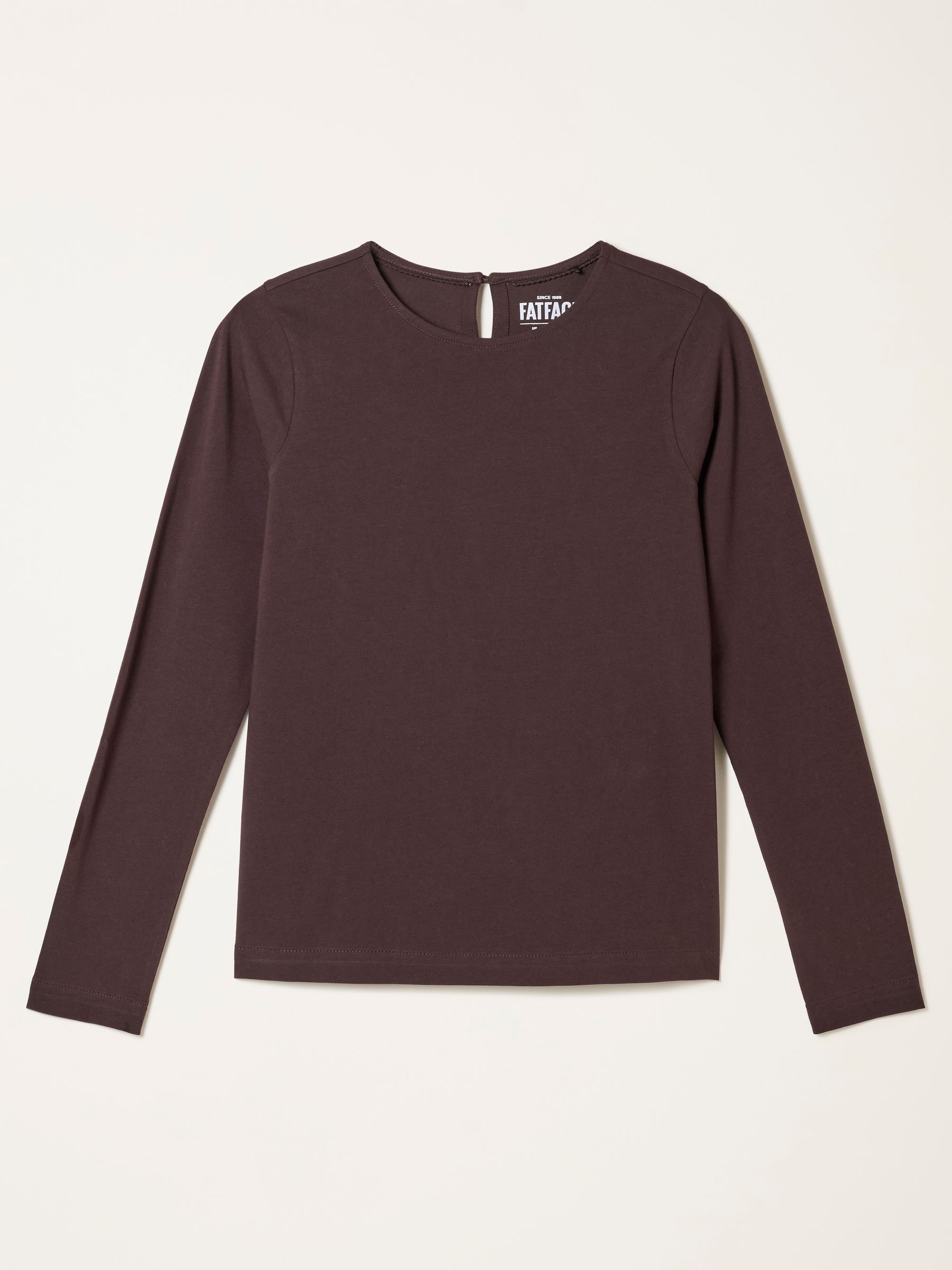 Nell Chocolate Brown Long Sleeve Round Neck Top - Image 6 of 6