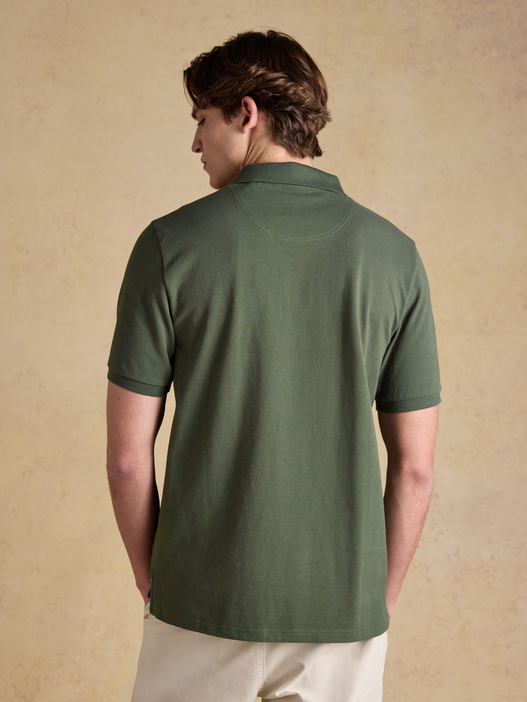 Woody Khaki Green Cotton Pique Short Sleeve Polo Shirt - Image 2 of 9