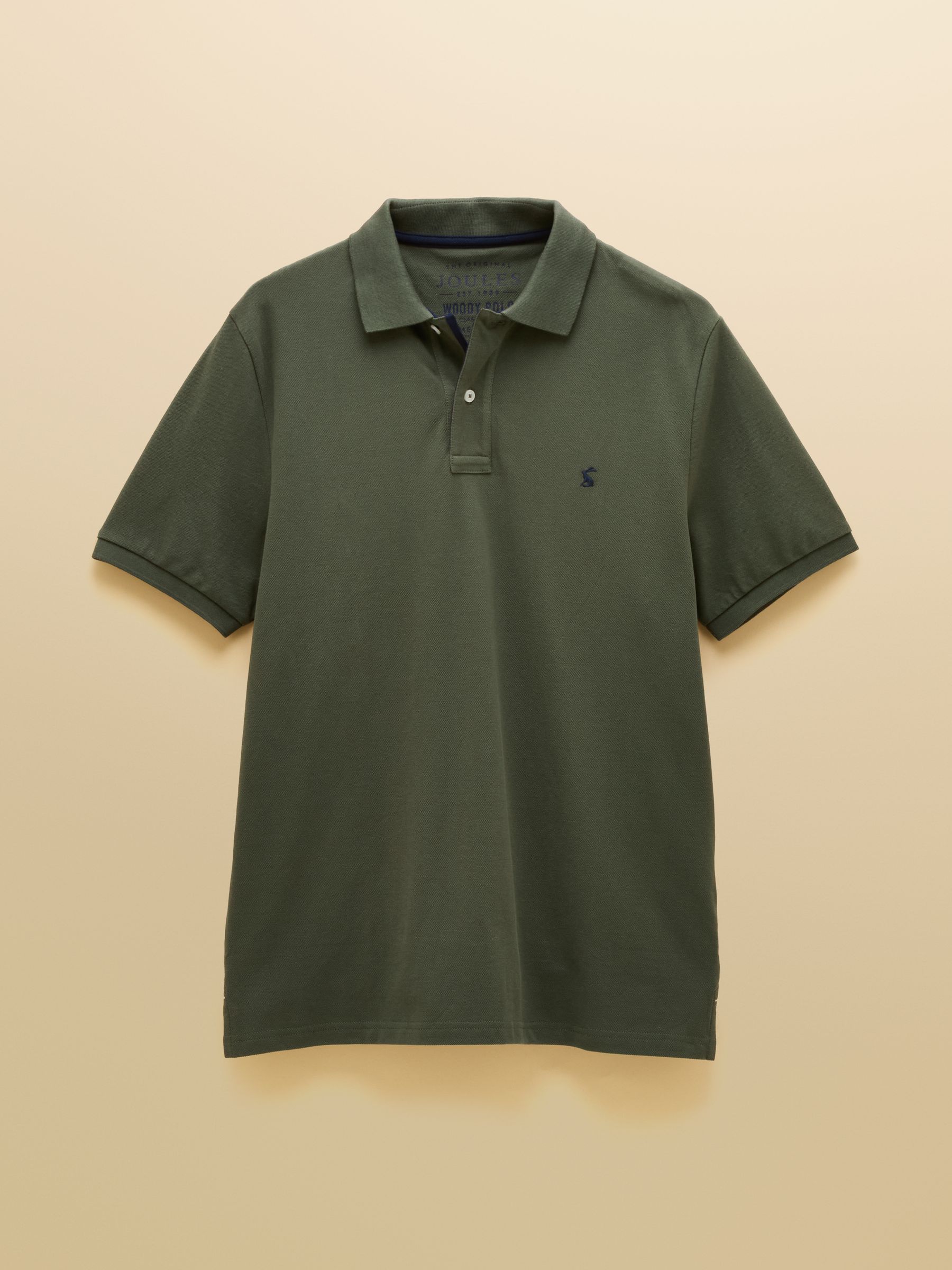 Woody Khaki Green Cotton Pique Short Sleeve Polo Shirt - Image 9 of 9