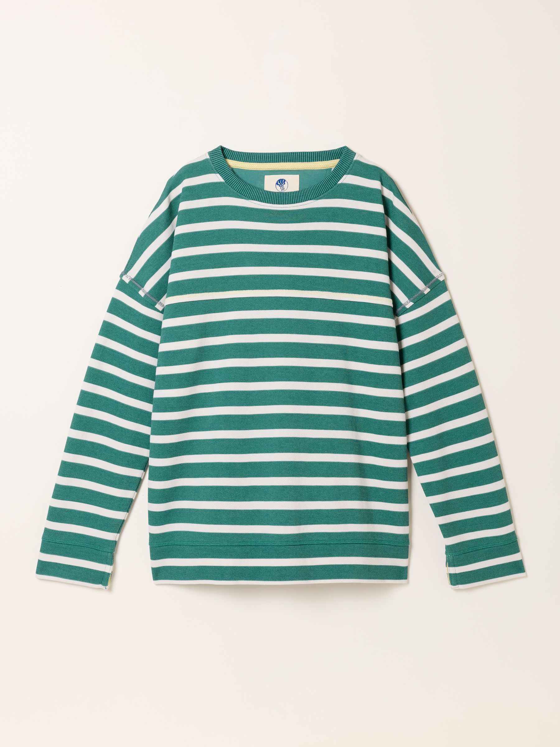 Airlie Jade Green Breton Stripe Crew Sweat - Image 5 of 5