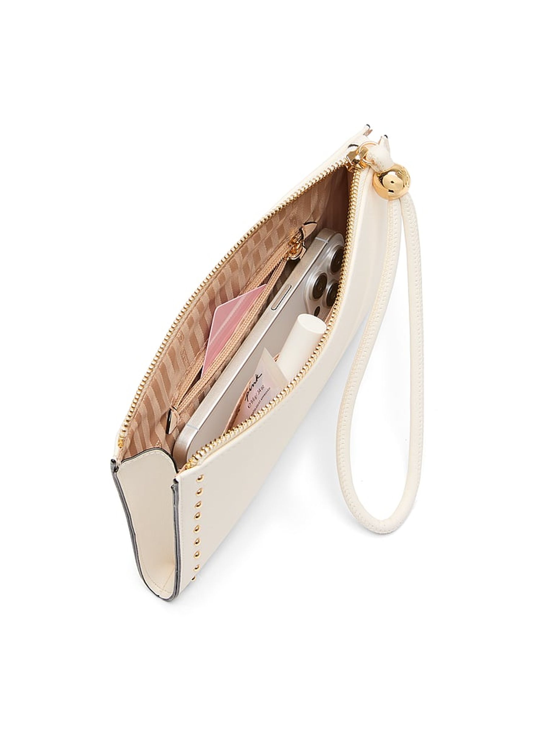 Swan Stud Cream Clutch Bag - Image 4 of 4 Swan Stud Cream Clutch Bag - Image 4 of 4