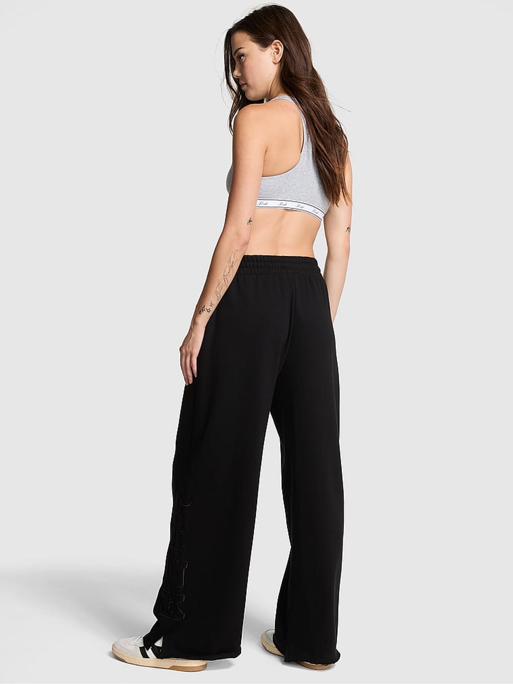 Pure Black Fleece Joggers - Image 2 of 3