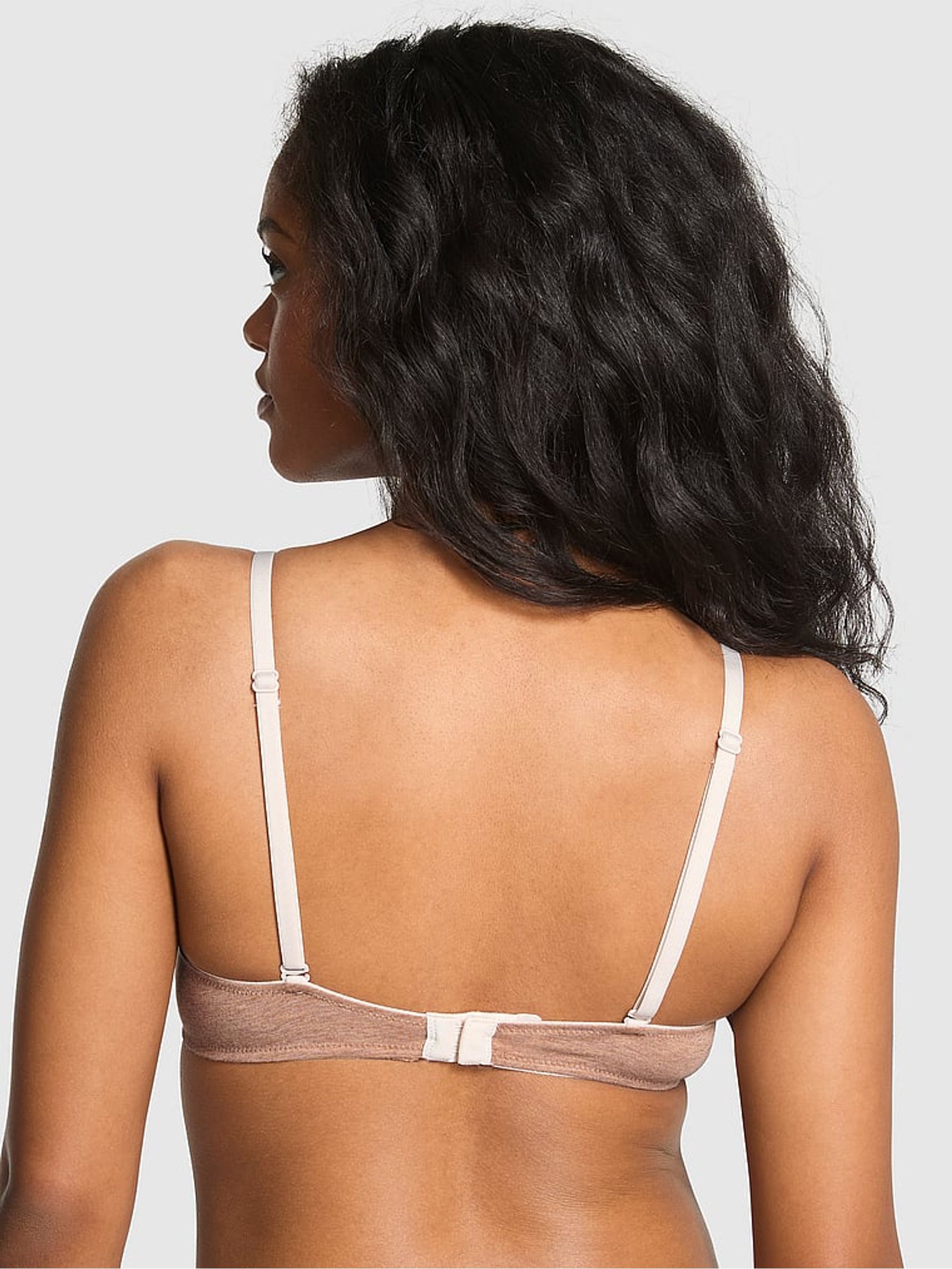 Praline Nude Non Wired Lightly Lined Cotton Heather Lace Trim Bra - Image 2 of 2