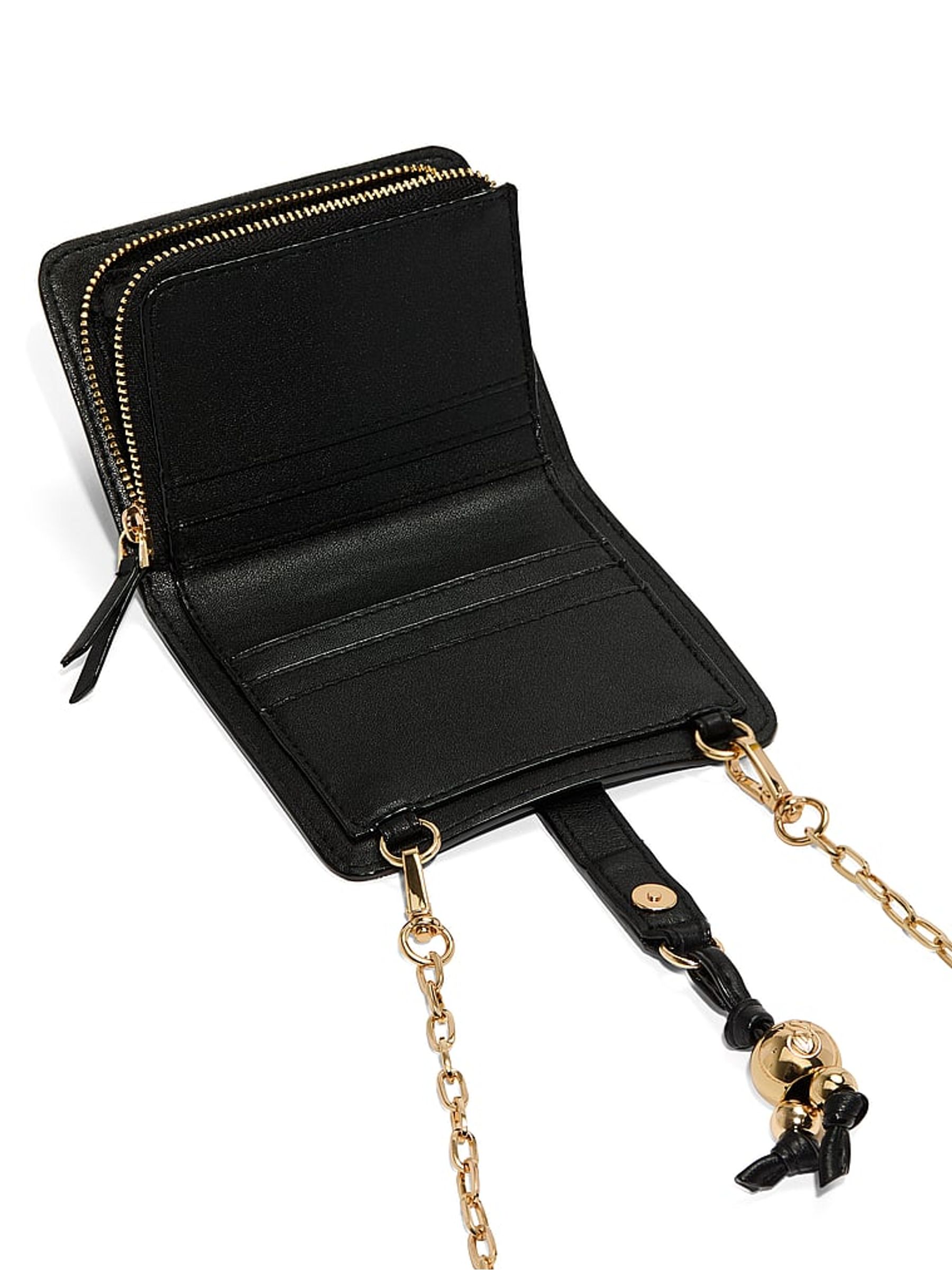 Black Nappa Convertible Chain Wallet - Image 2 of 2 Black Nappa Convertible Chain Wallet - Image 2 of 2