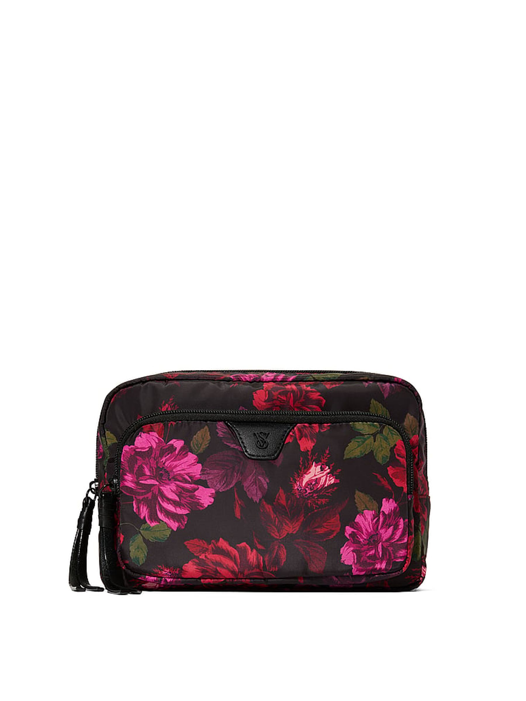 Black Floral Makeup Bag - Image 1 of 2