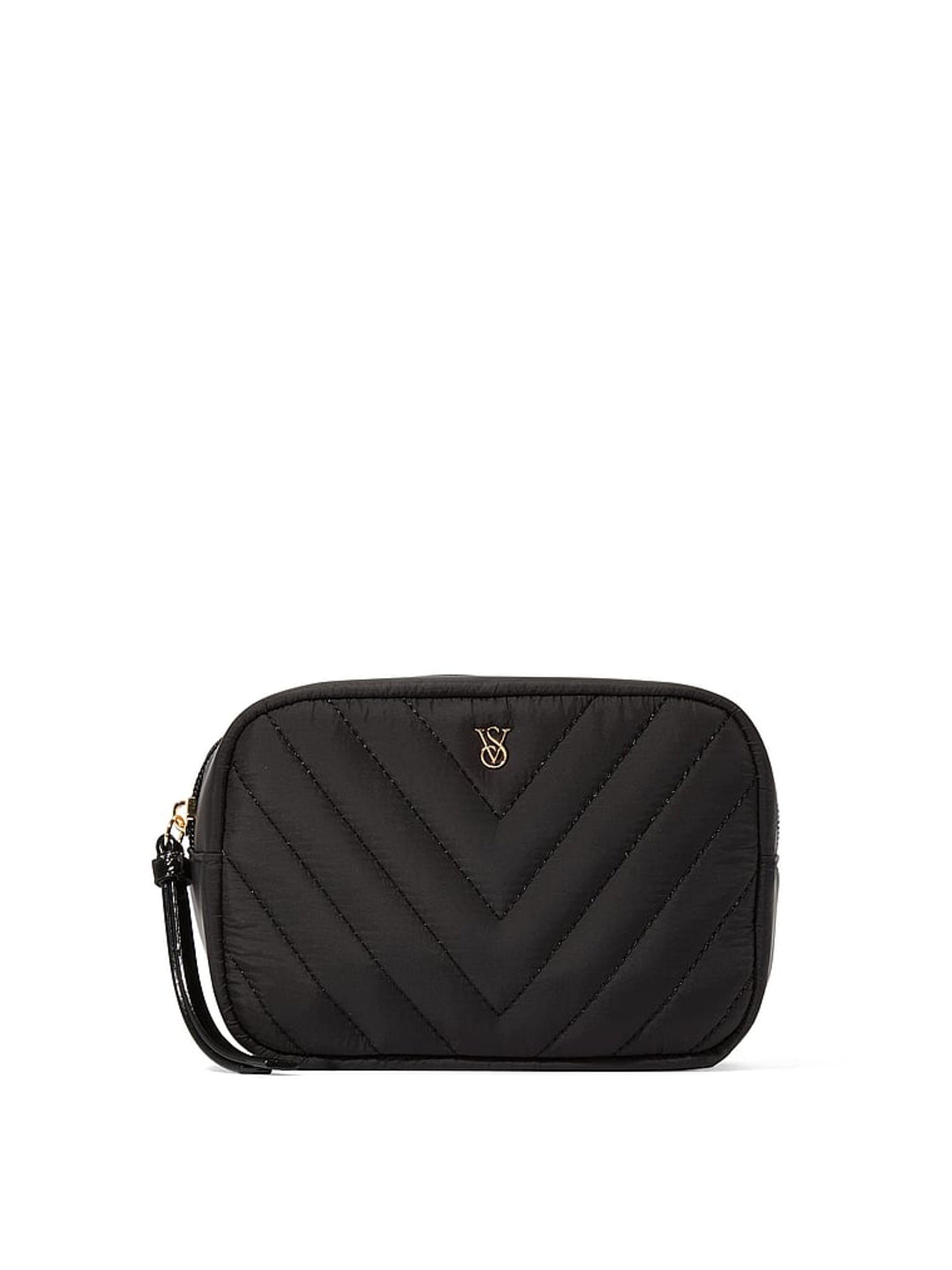 Black V Quilt Make-Up Bag - Image 1 of 2