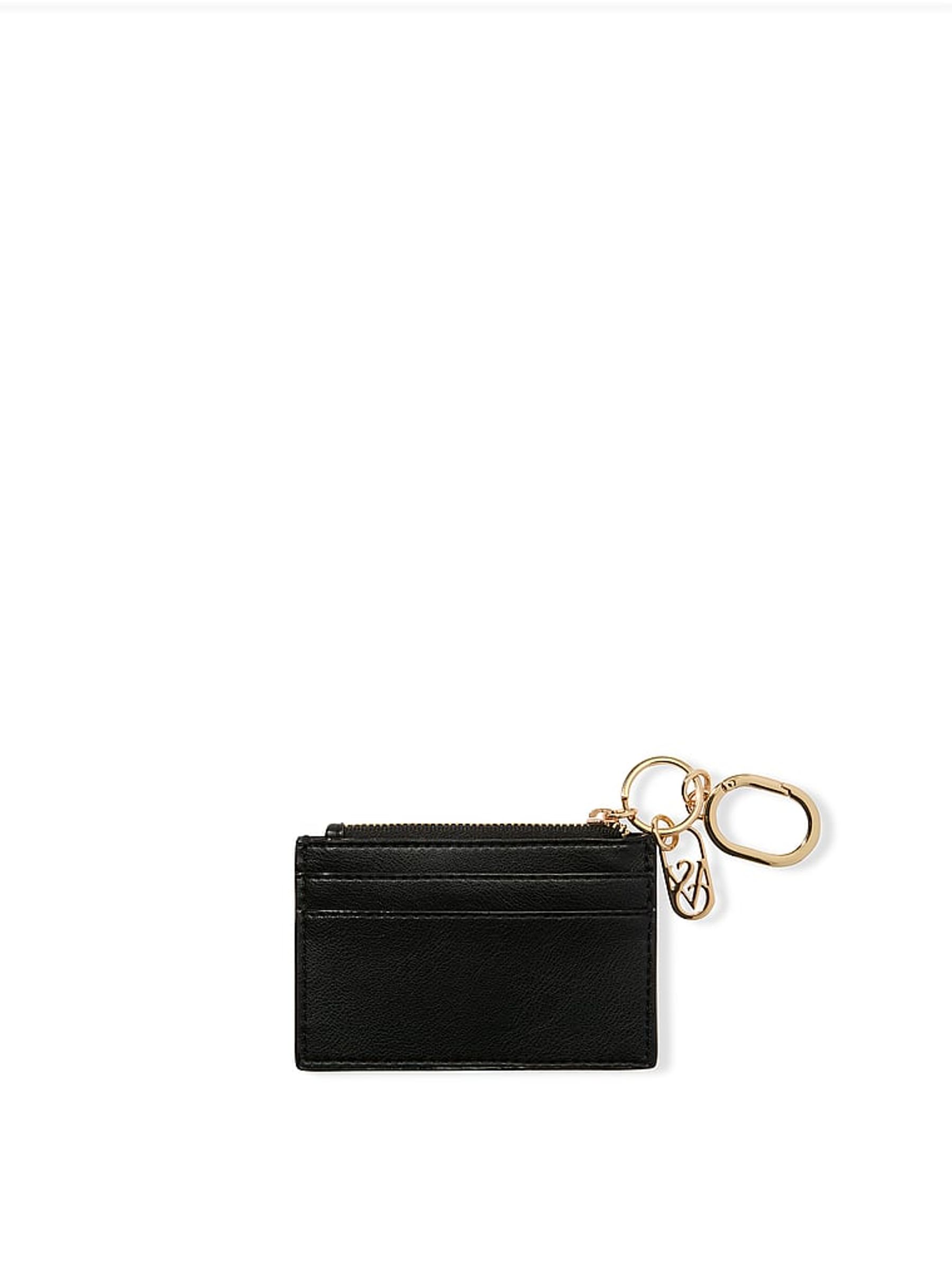 Black Nappa Card Case Keyring - Image 2 of 2