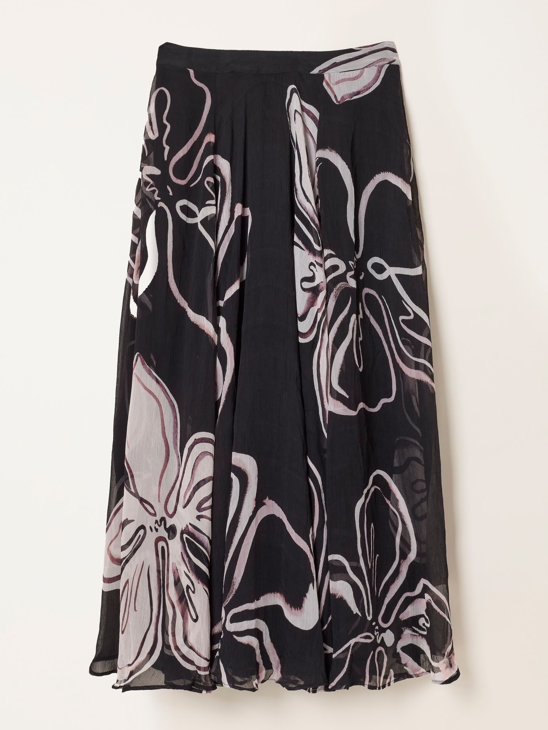 Black Floral Floral Midi Skirt - Image 5 of 5