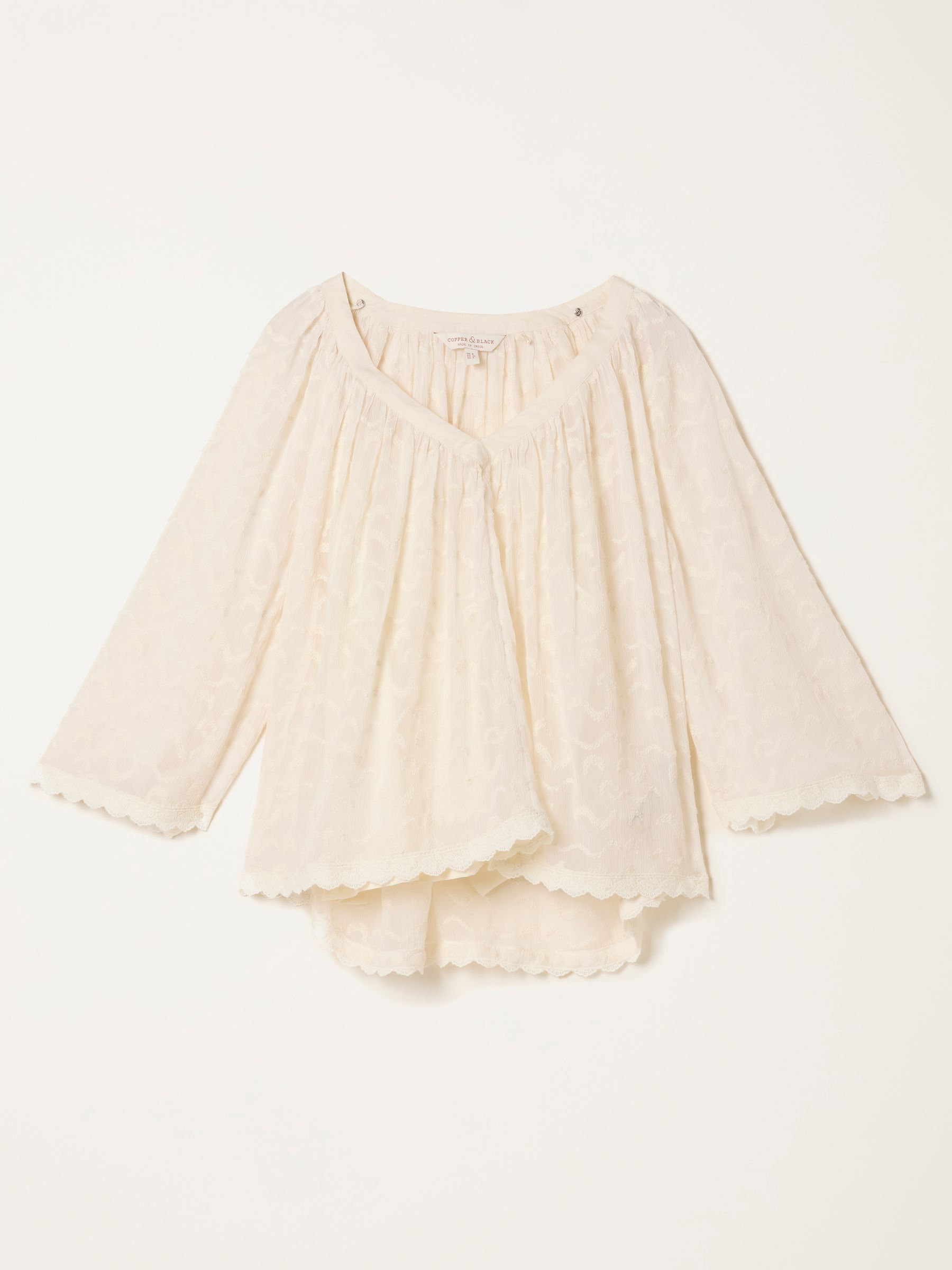 Millie Ivory Regular Embroidered Blouse - Image 11 of 11 Millie Ivory Regular Embroidered Blouse - Image 11 of 11