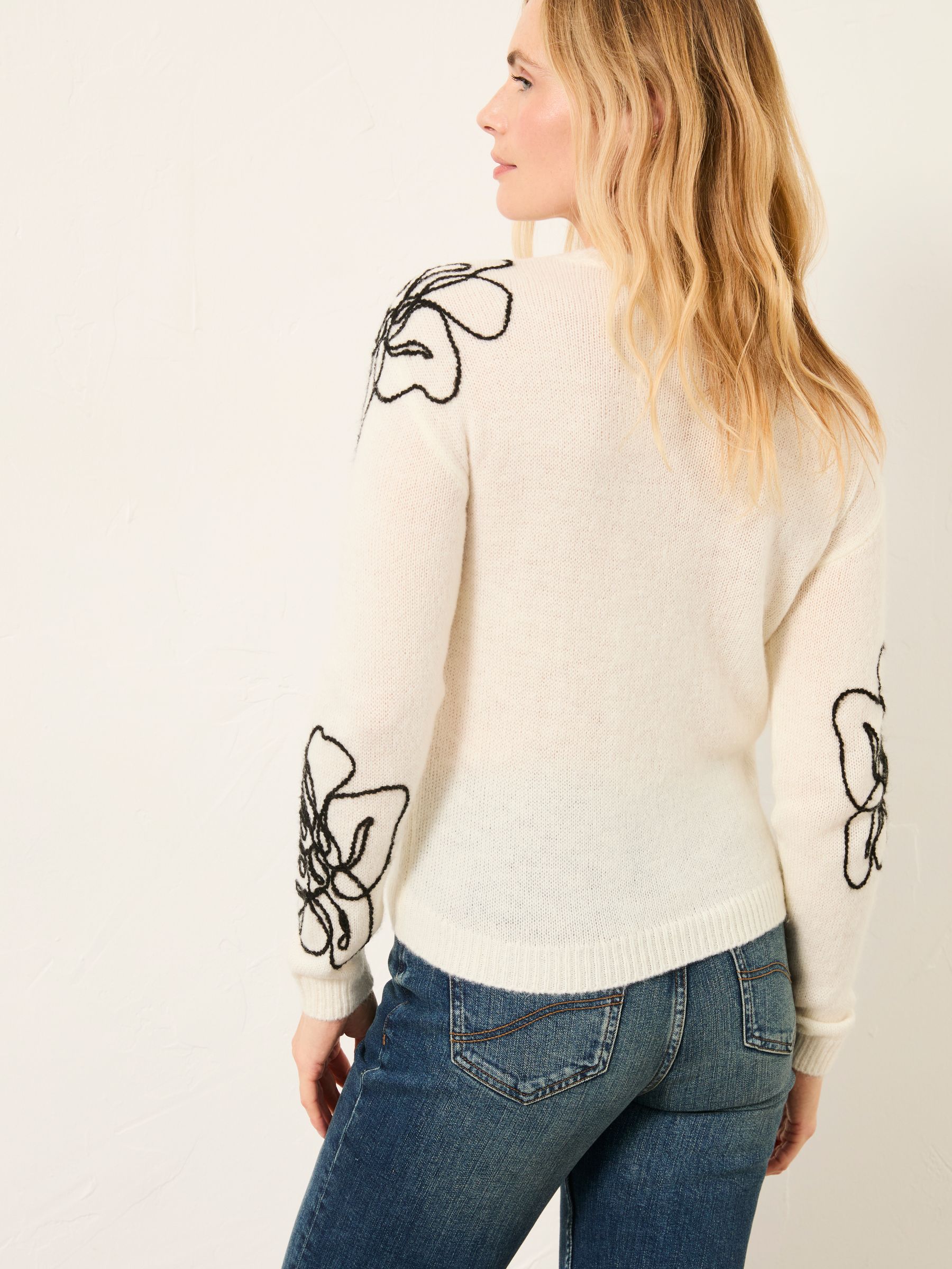 Layla Ivory Floral Embroidered Jumper - Image 6 of 9