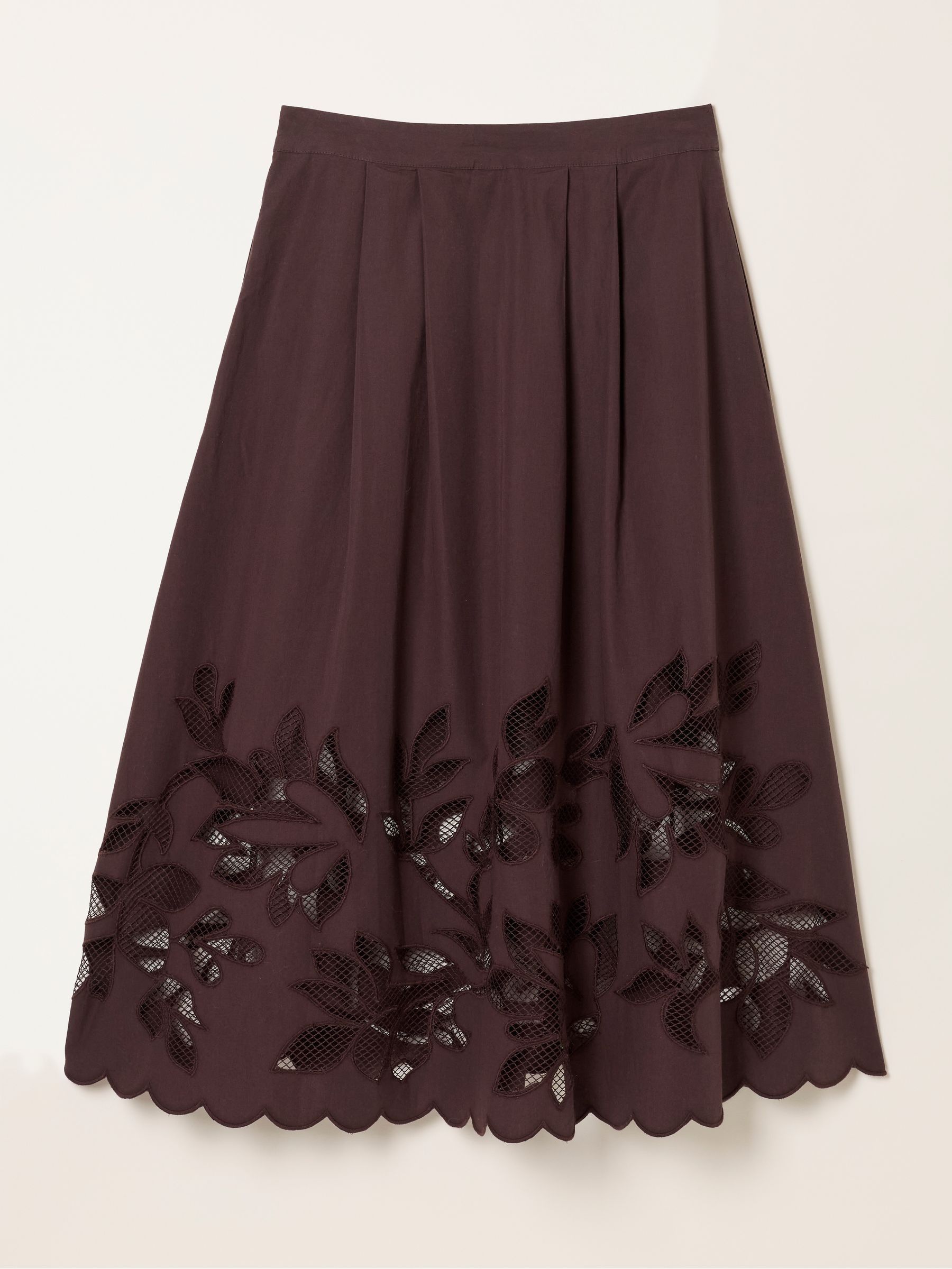 Fiona Chocolate Brown Cutwork Midi Skirt - Image 5 of 5