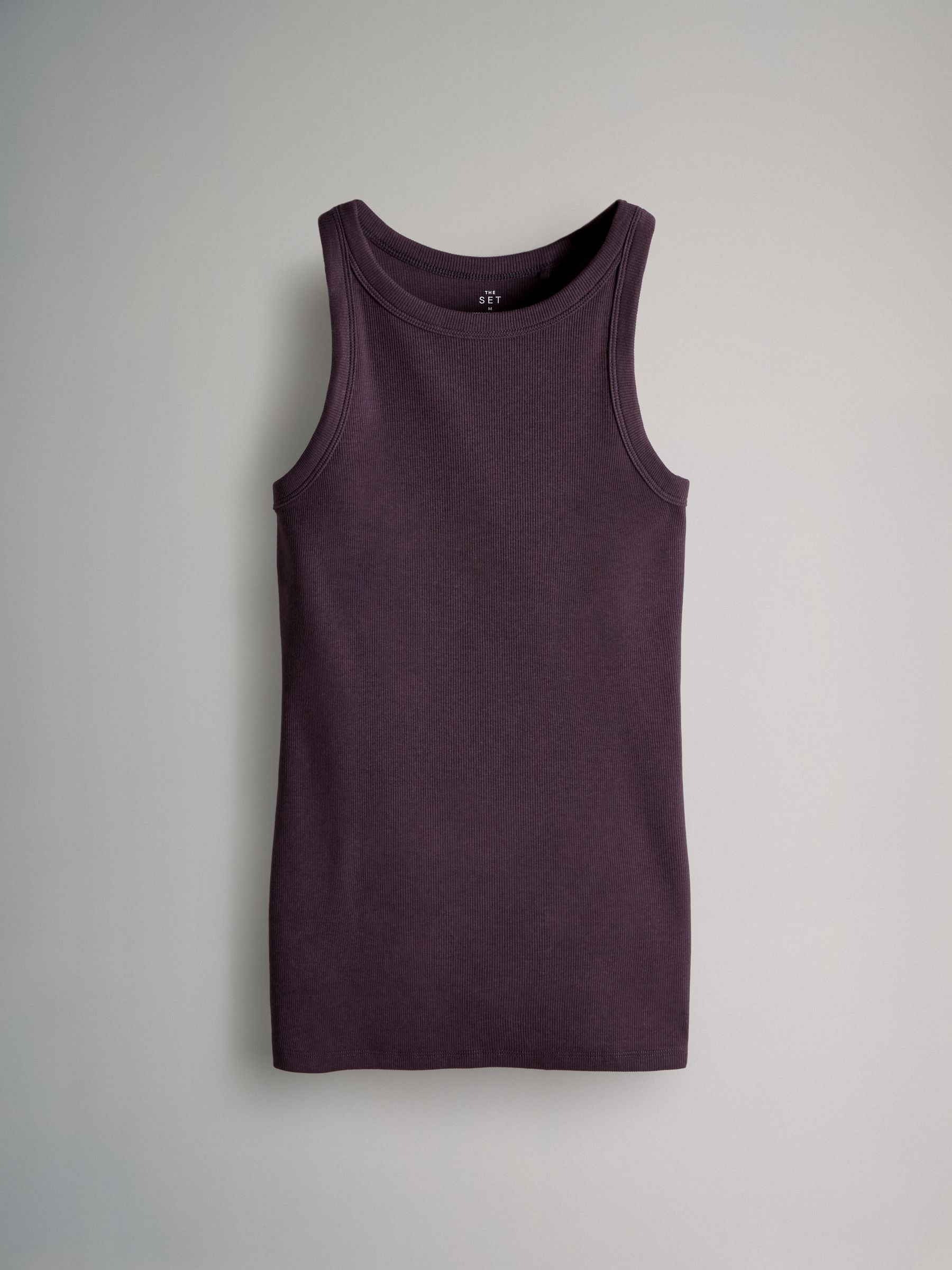 Purple/Stripe/Brown/Pink/White - 5 Pack Racer Ribbed Vests - Image 2 of 6