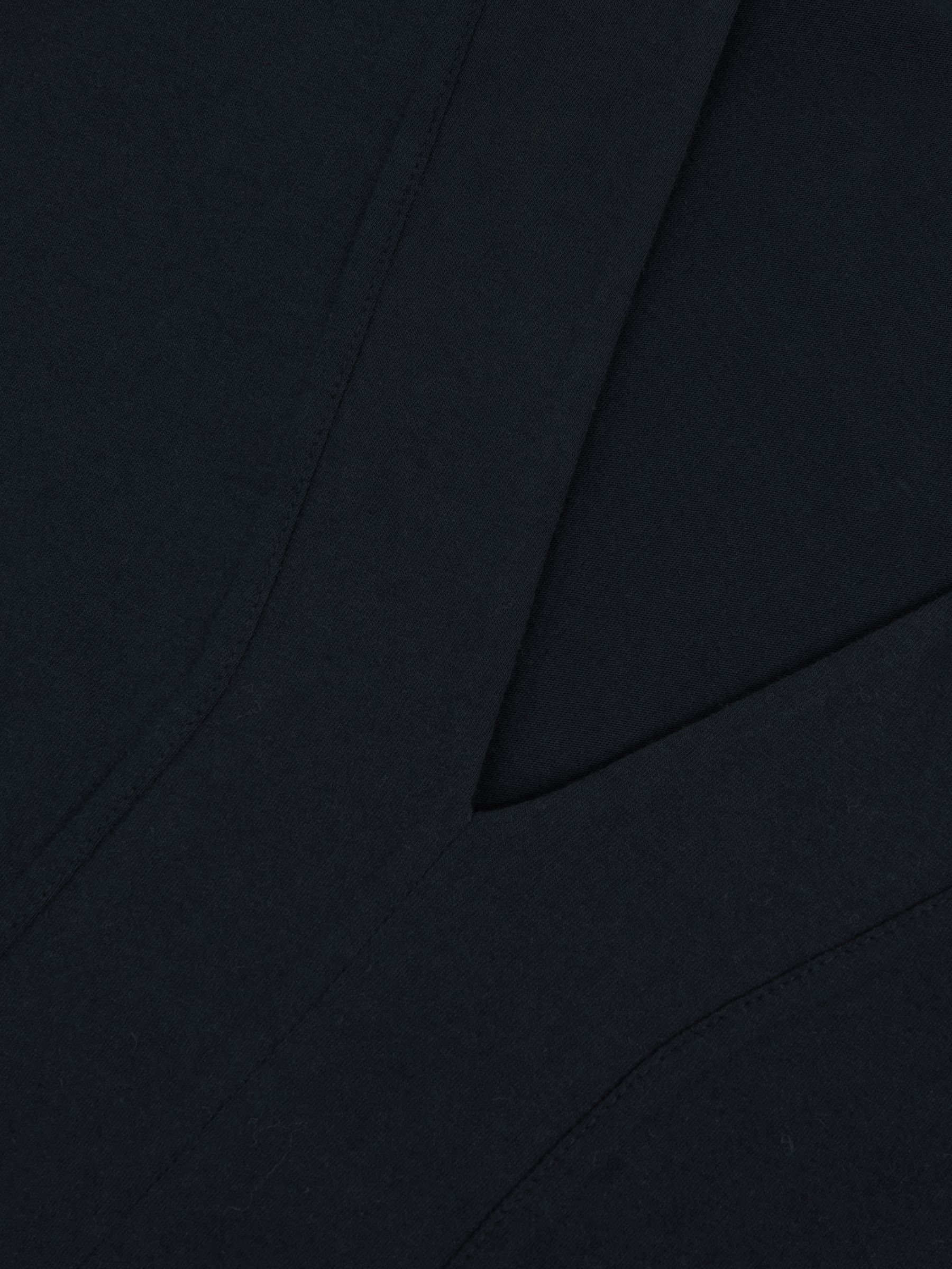 Cotton Shoulder-Pad V-Neck Top in Navy - Image 6 of 6