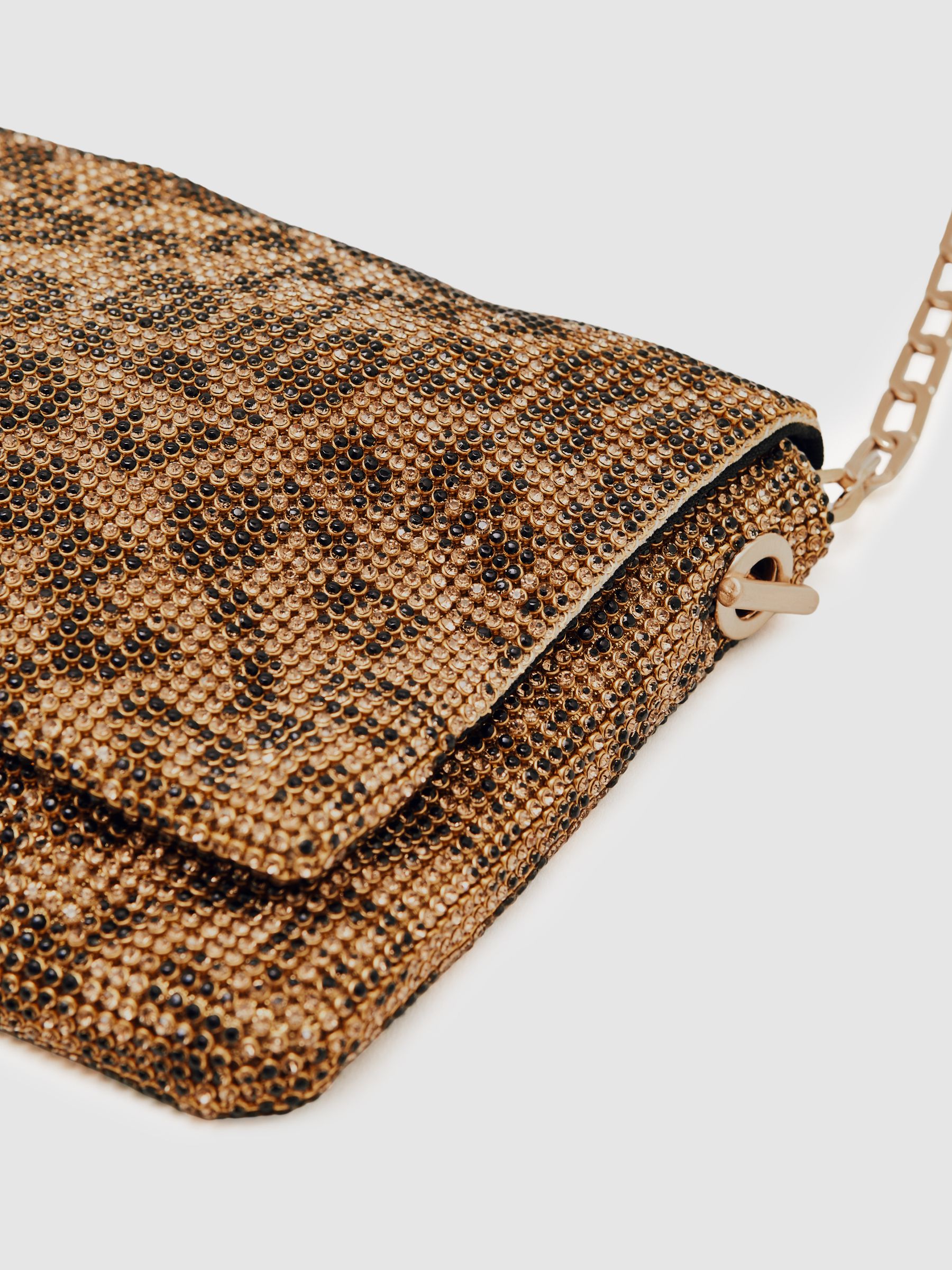 Leopard-Print Crystal Shoulder Bag in Animal Print - Image 3 of 5
