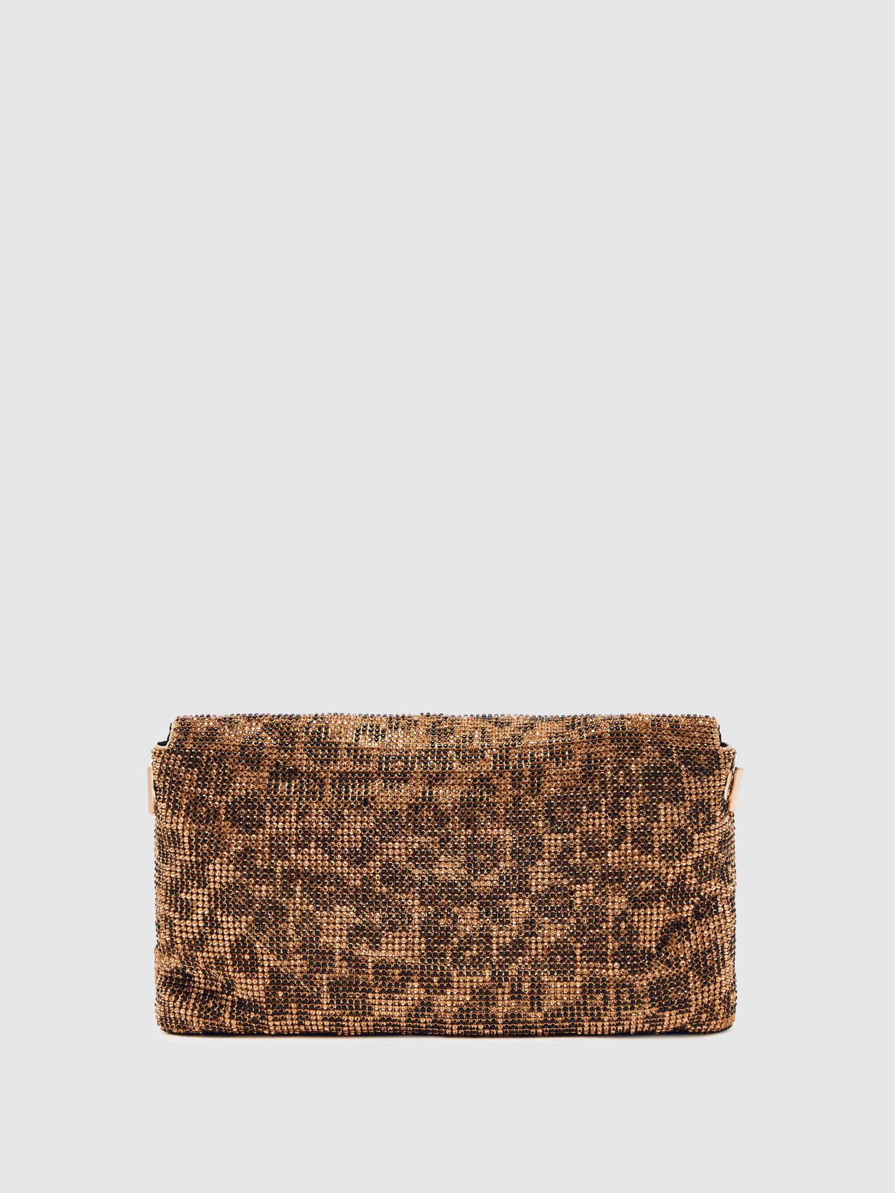 Leopard-Print Crystal Shoulder Bag in Animal Print - Image 4 of 5