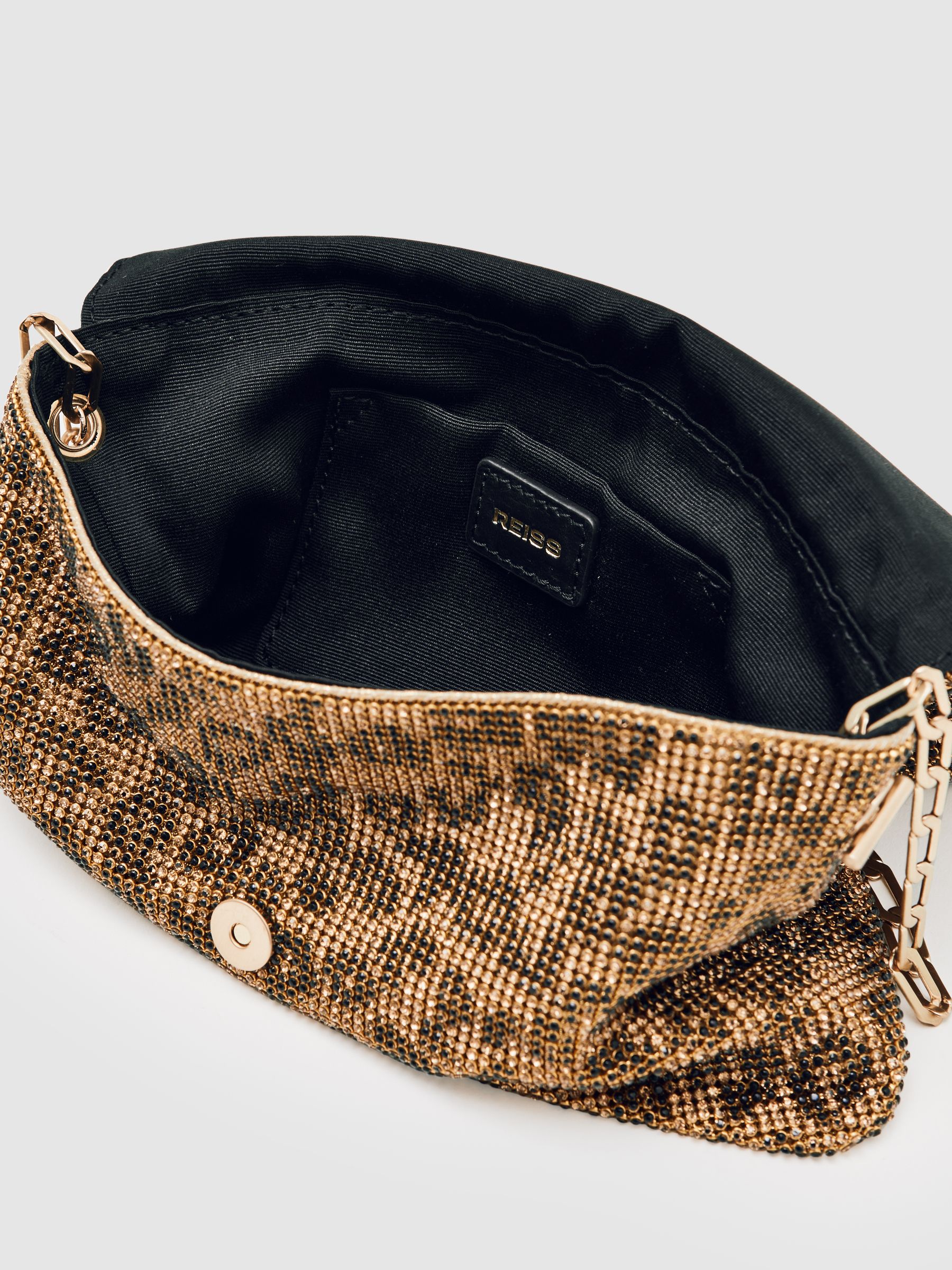 Leopard-Print Crystal Shoulder Bag in Animal Print - image 3