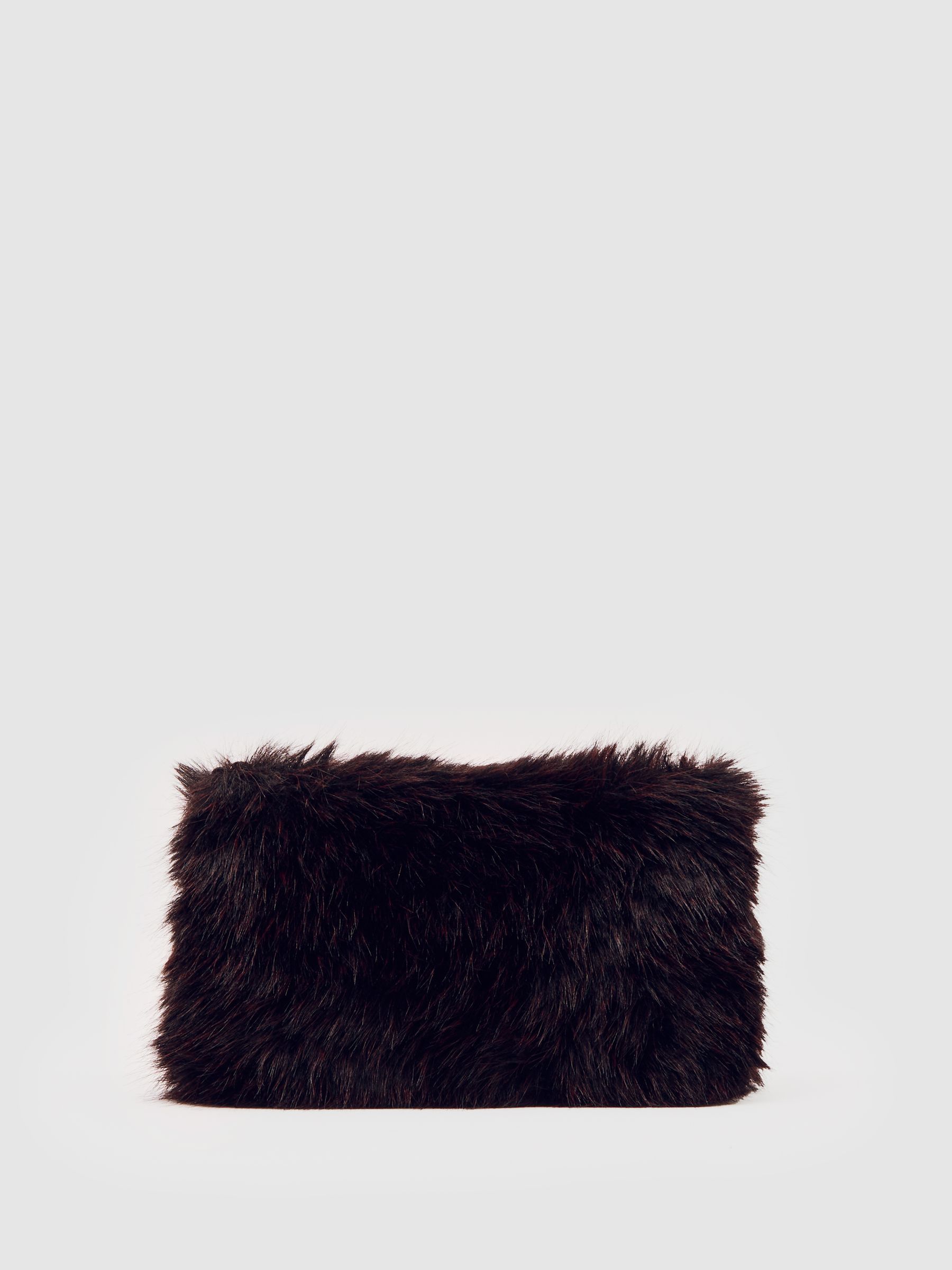 Faux Fur Shoulder Bag in Burgundy - Image 4 of 5