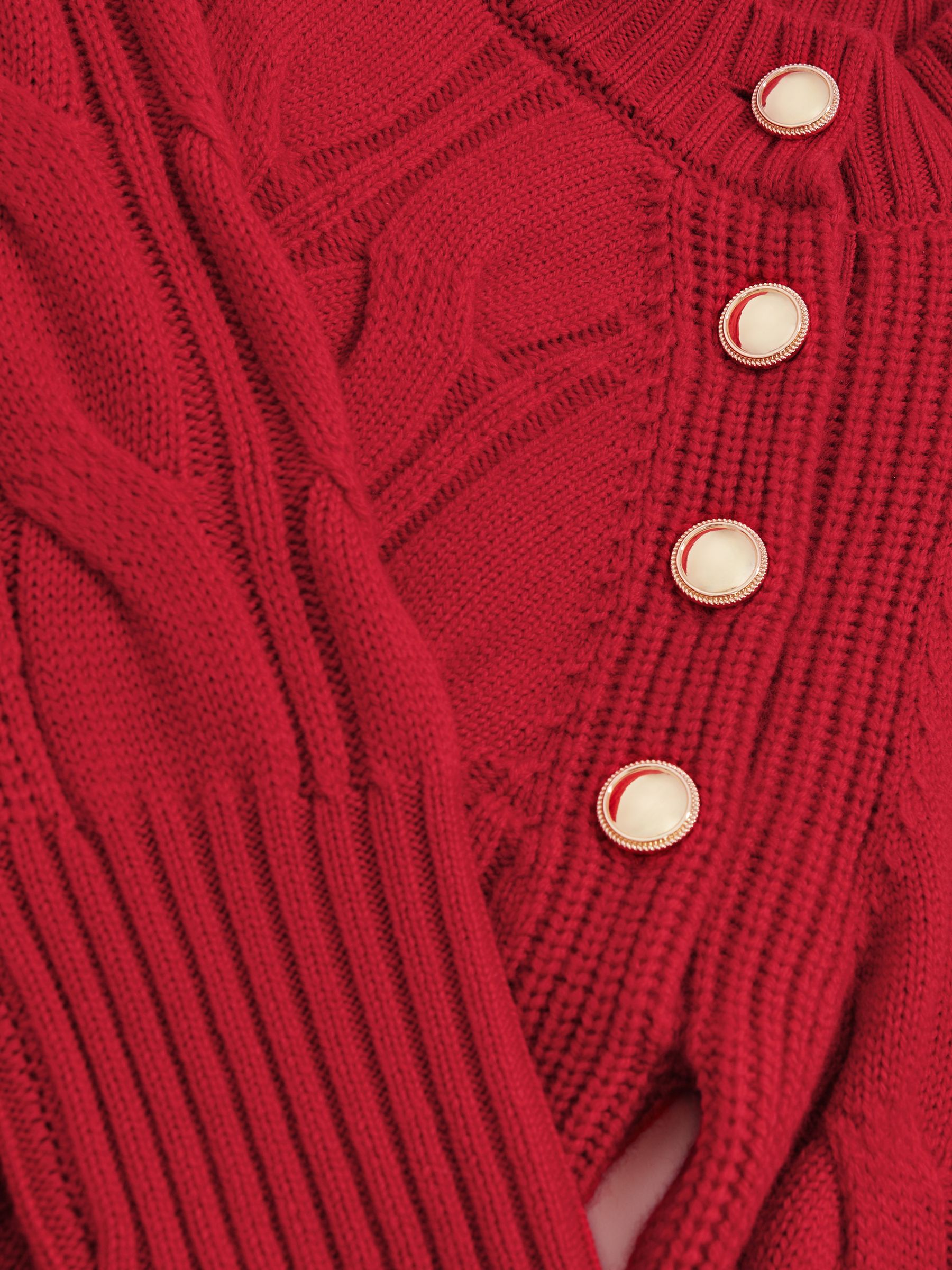 9-13 yrs Wool Cable-Knit Dress in Red - Image 5 of 5