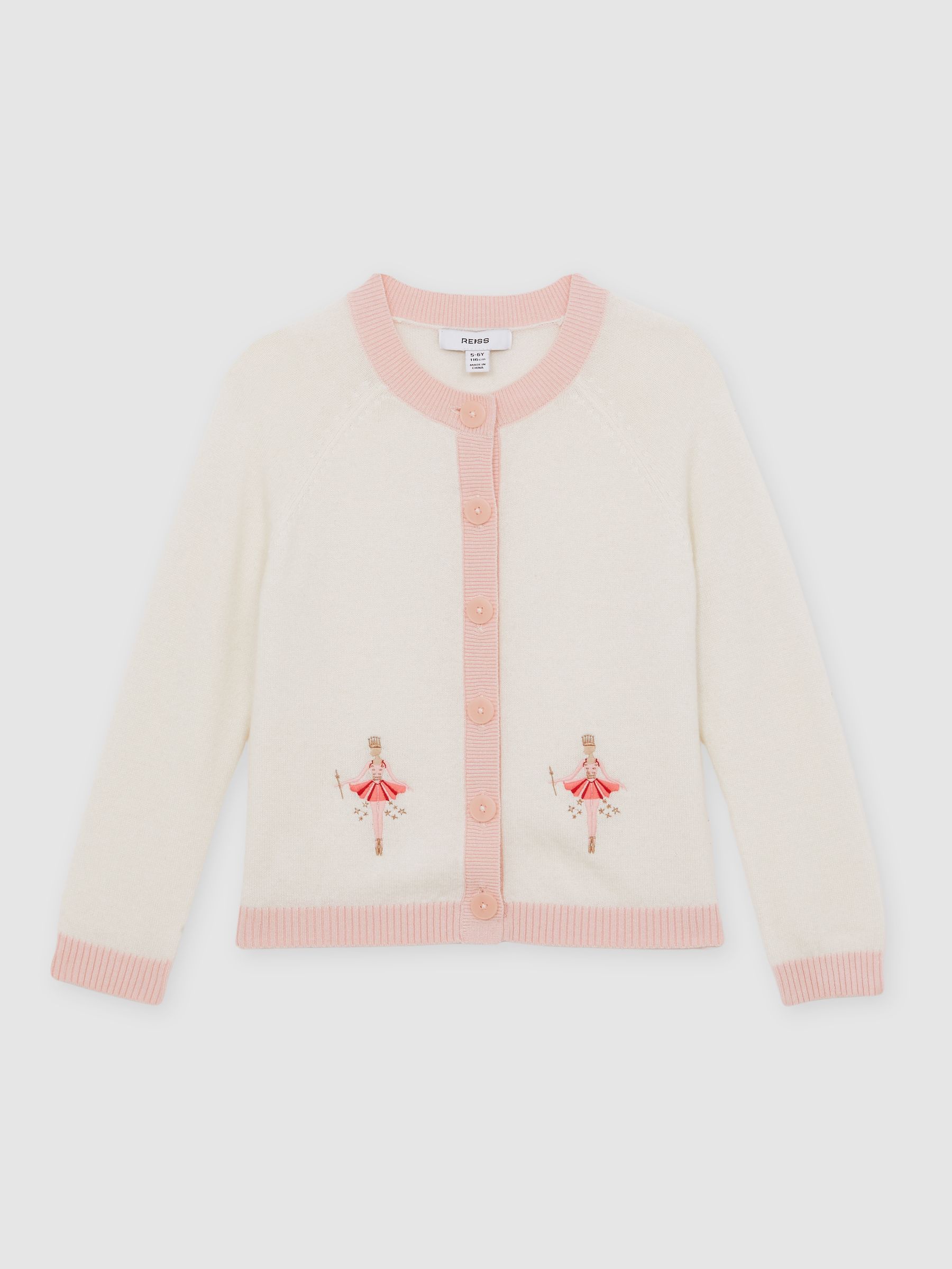 9-13 yrs Wool-Blend Ballerina Cardigan With Cashmere in Ivory - Image 2 of 5