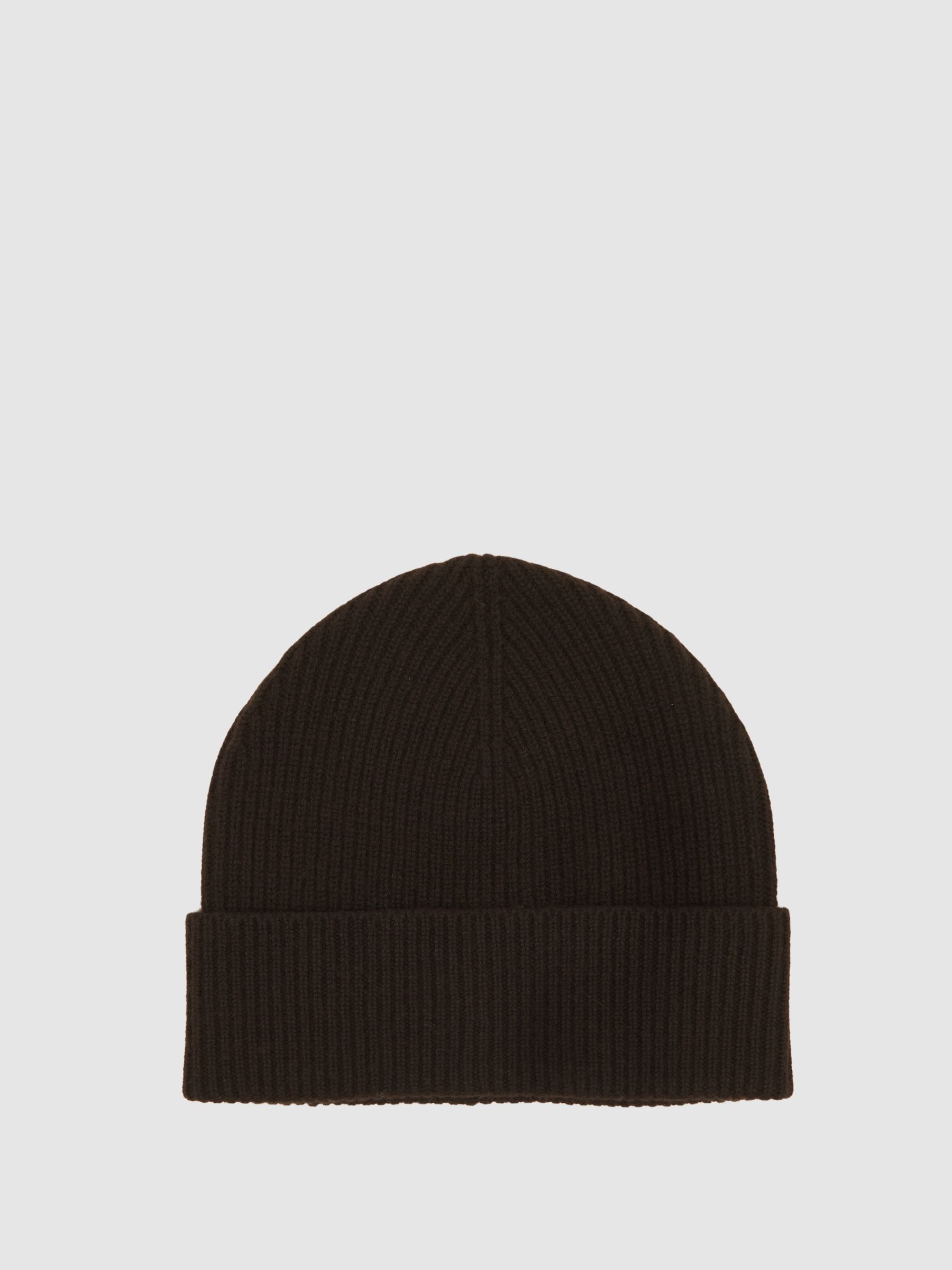 Wool-Blend Tipped Beanie in Chocolate - Image 1 of 4 Wool-Blend Tipped Beanie in Chocolate - Image 1 of 4