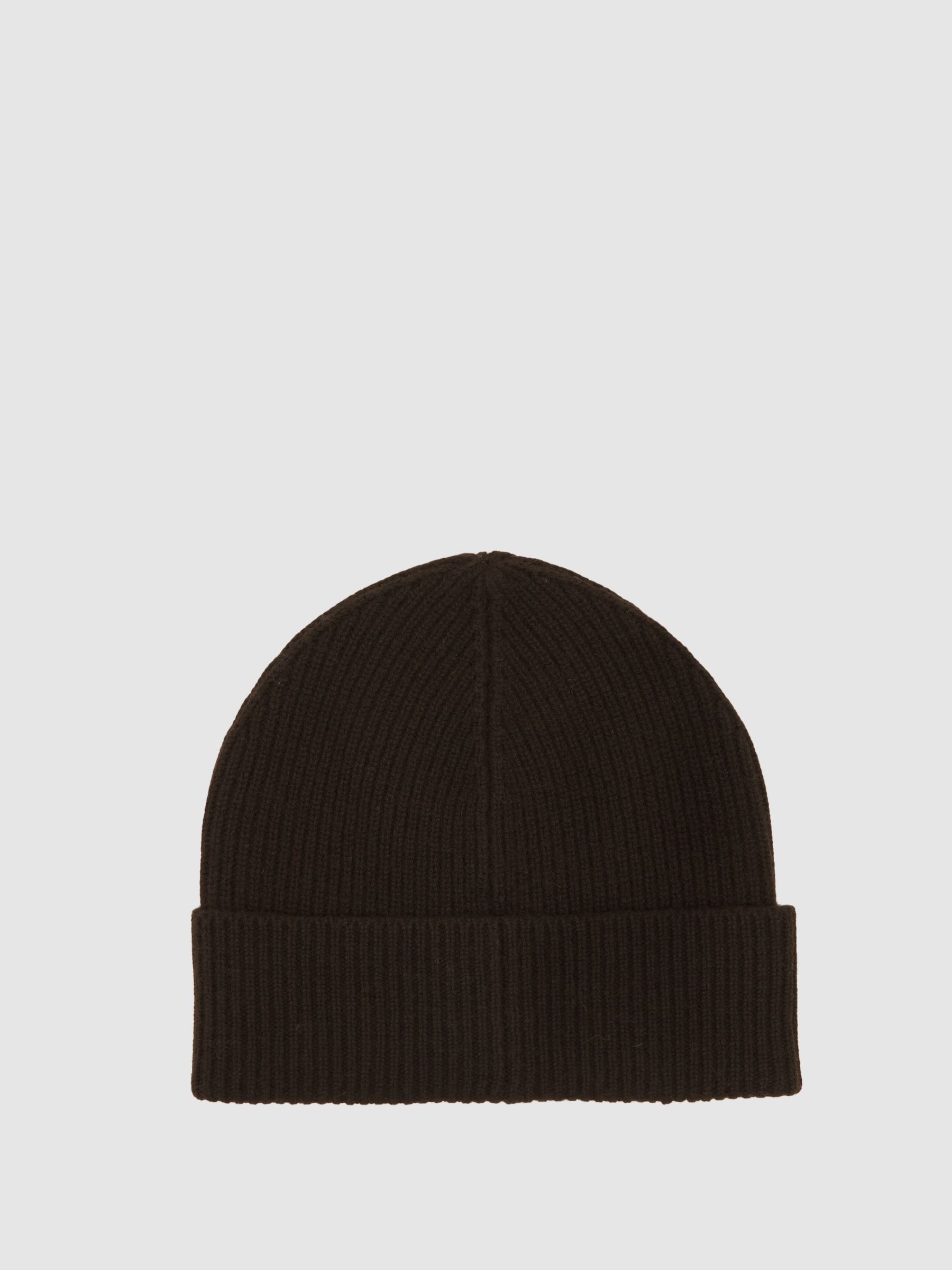 Wool-Blend Tipped Beanie in Chocolate - Image 3 of 4
