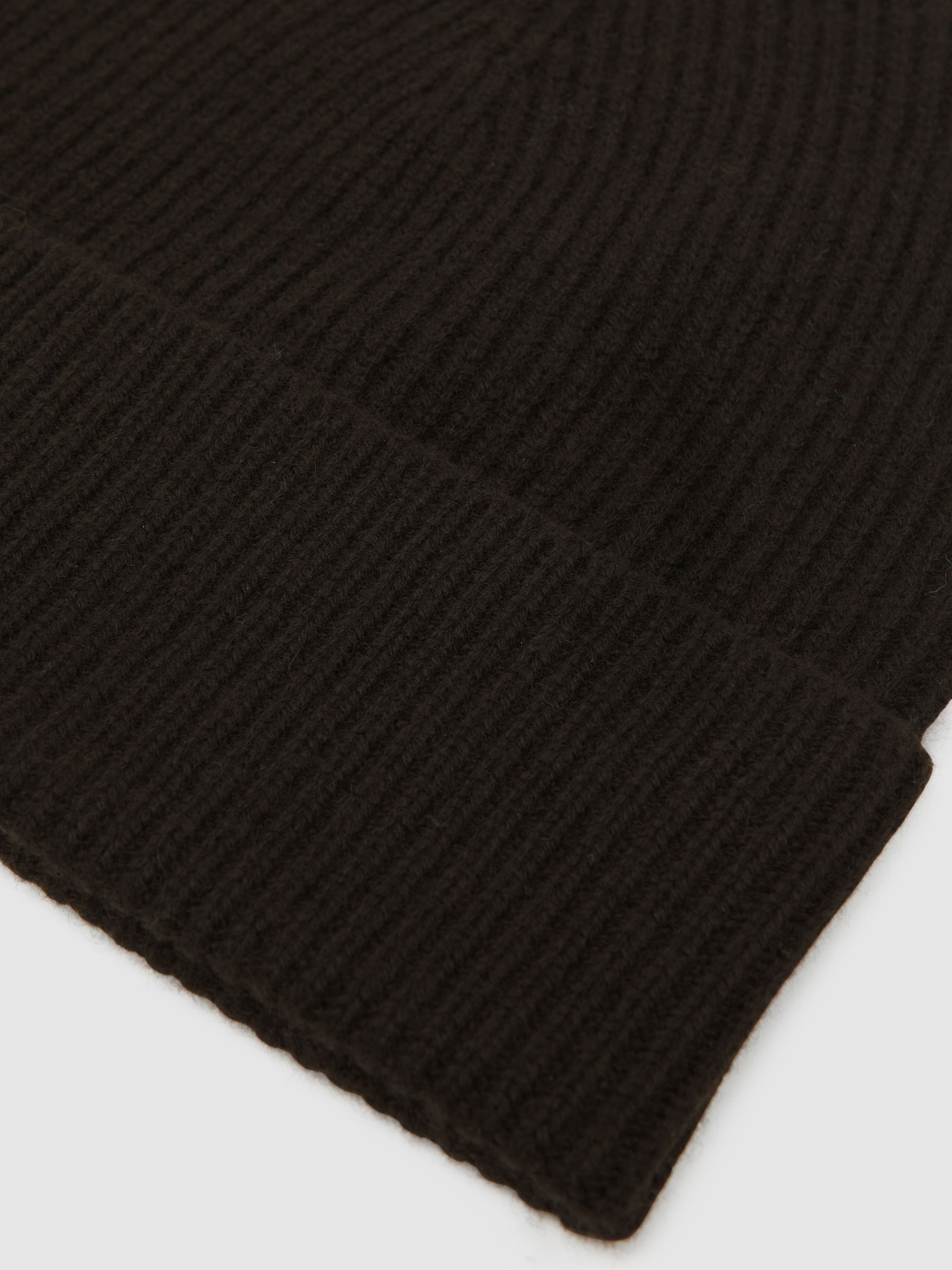 Wool-Blend Tipped Beanie in Chocolate - Image 4 of 4