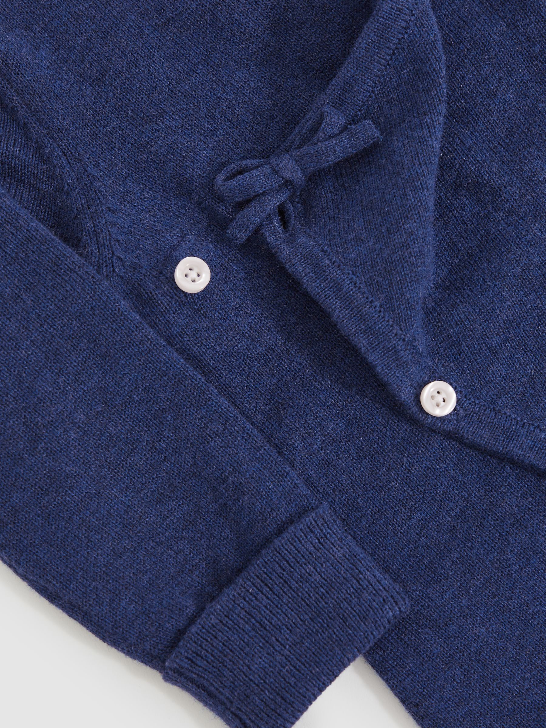Wrap-Front Sleepsuit with Cashmere in Navy - Image 3 of 3