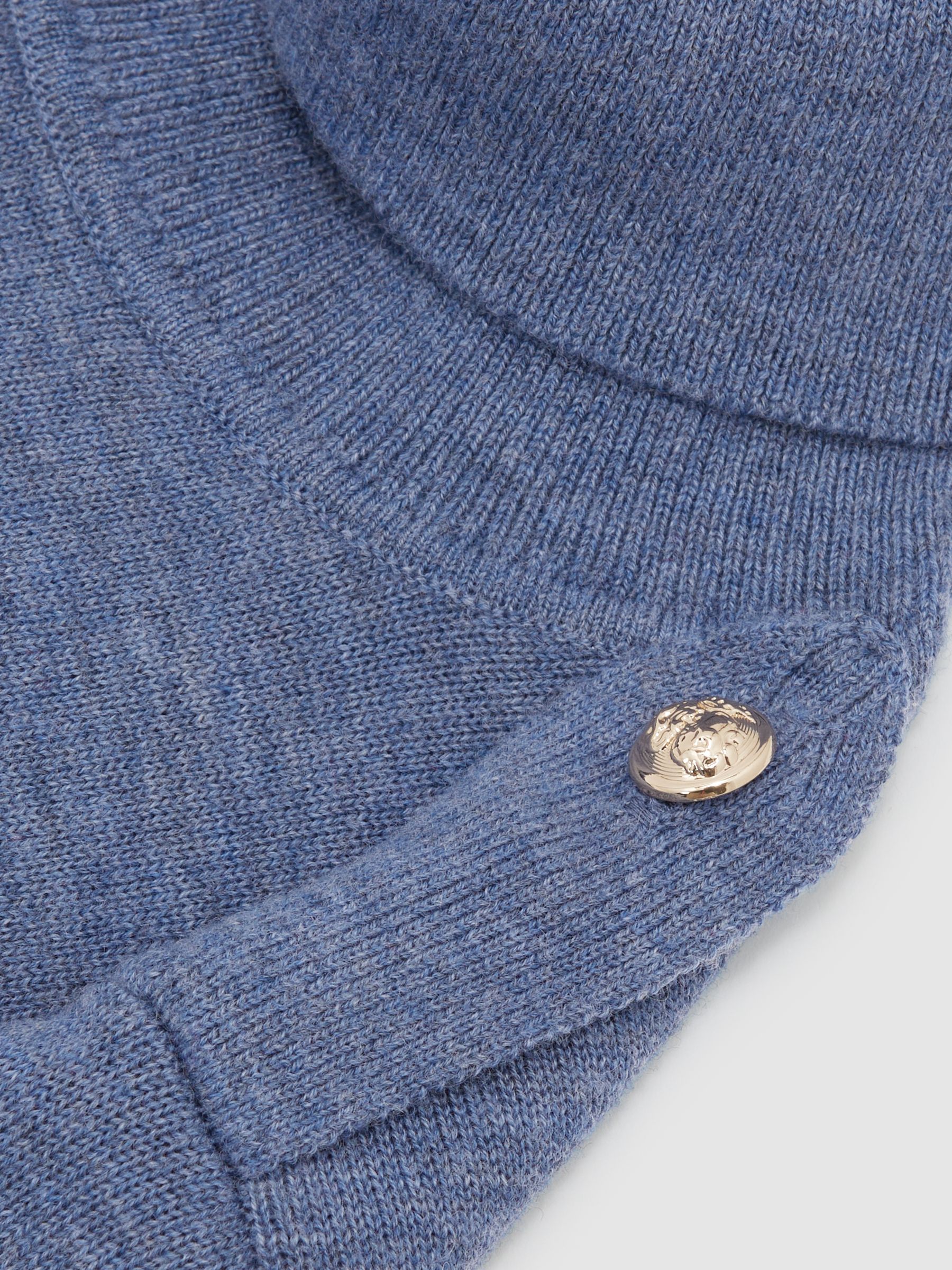 Wool Epaulette Roll-Neck Jumper in Blue - Image 6 of 6