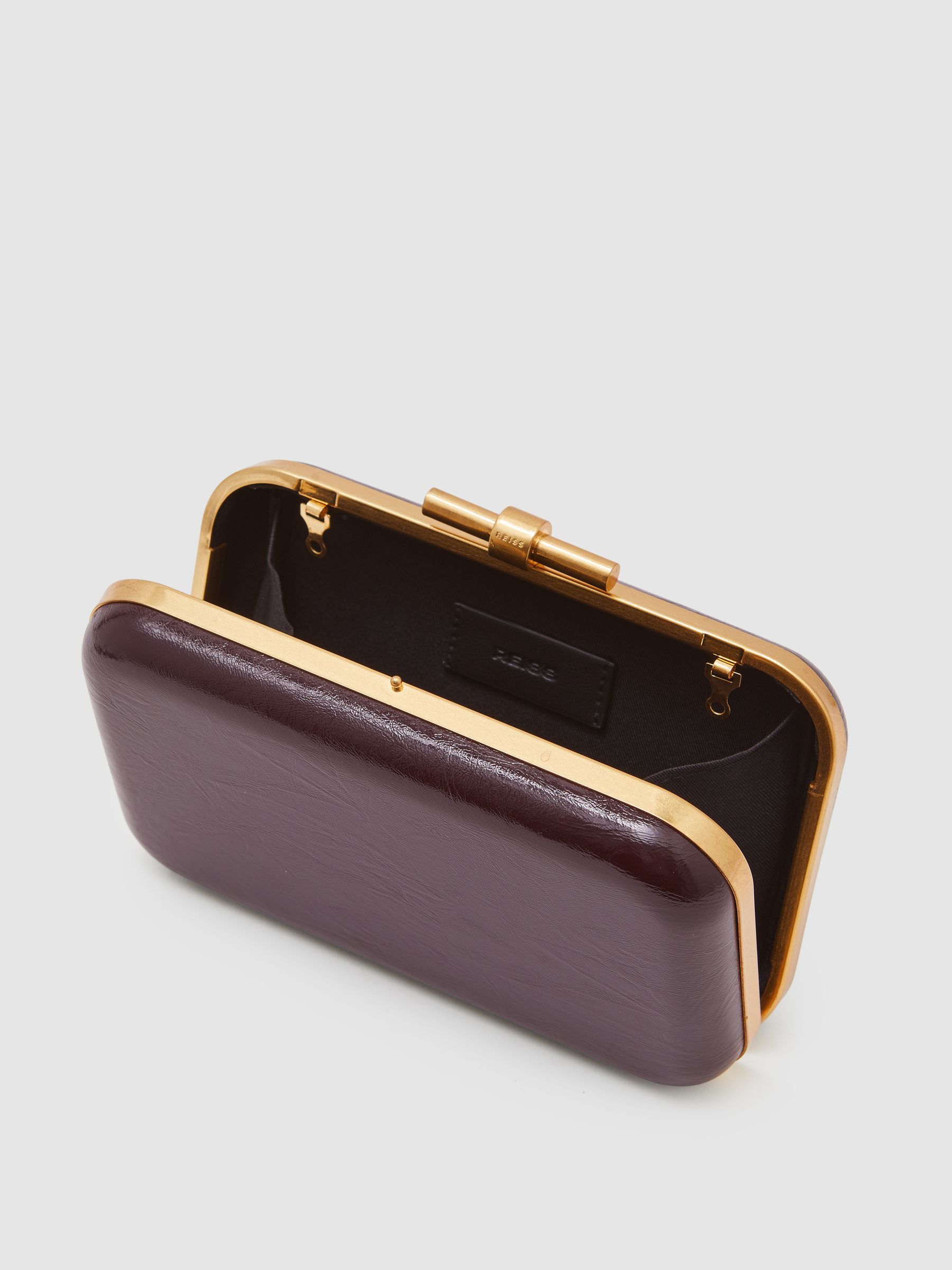 Patent Clutch in Burgundy - Image 3 of 5