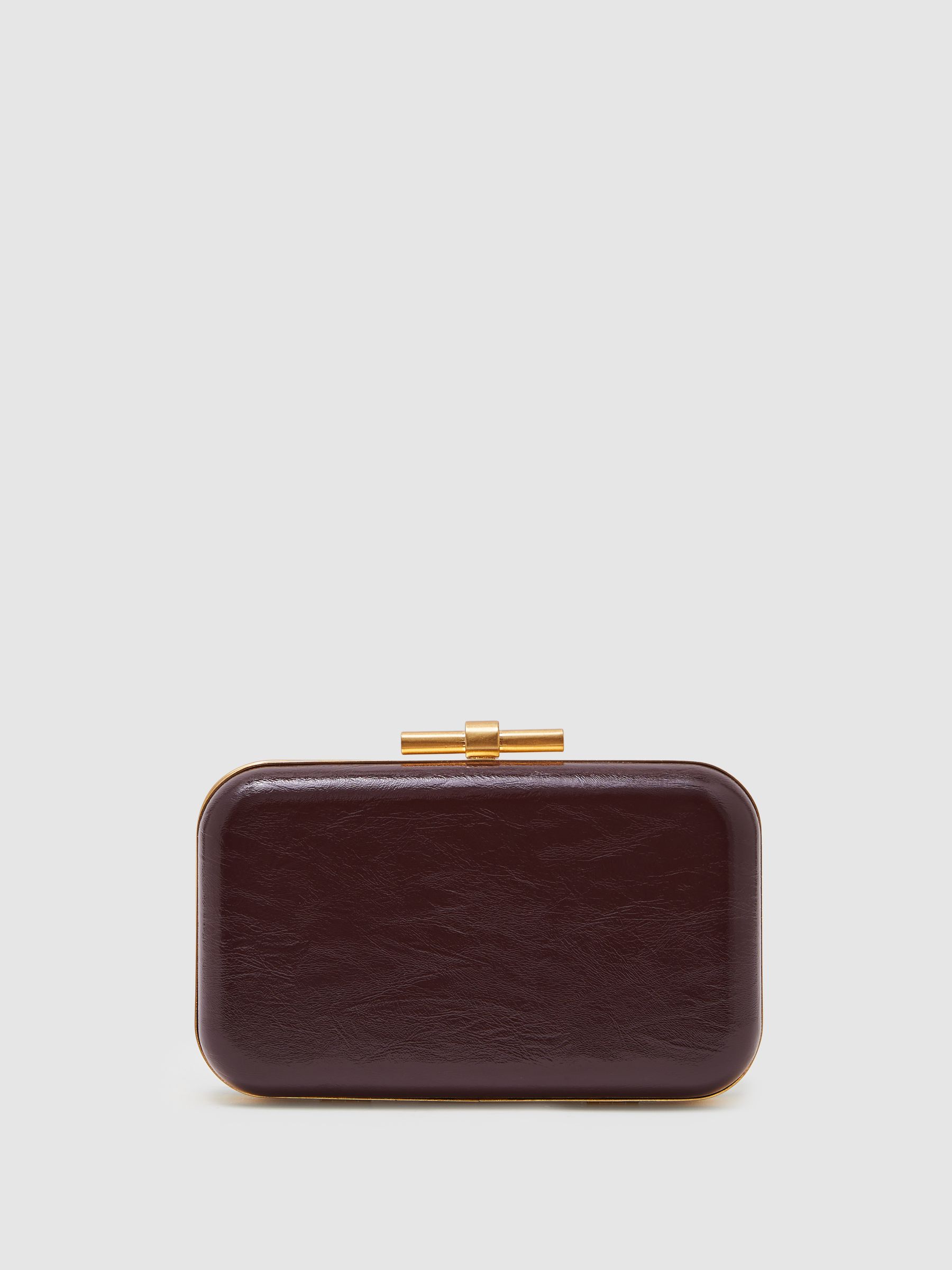 Patent Clutch in Burgundy - Image 4 of 5