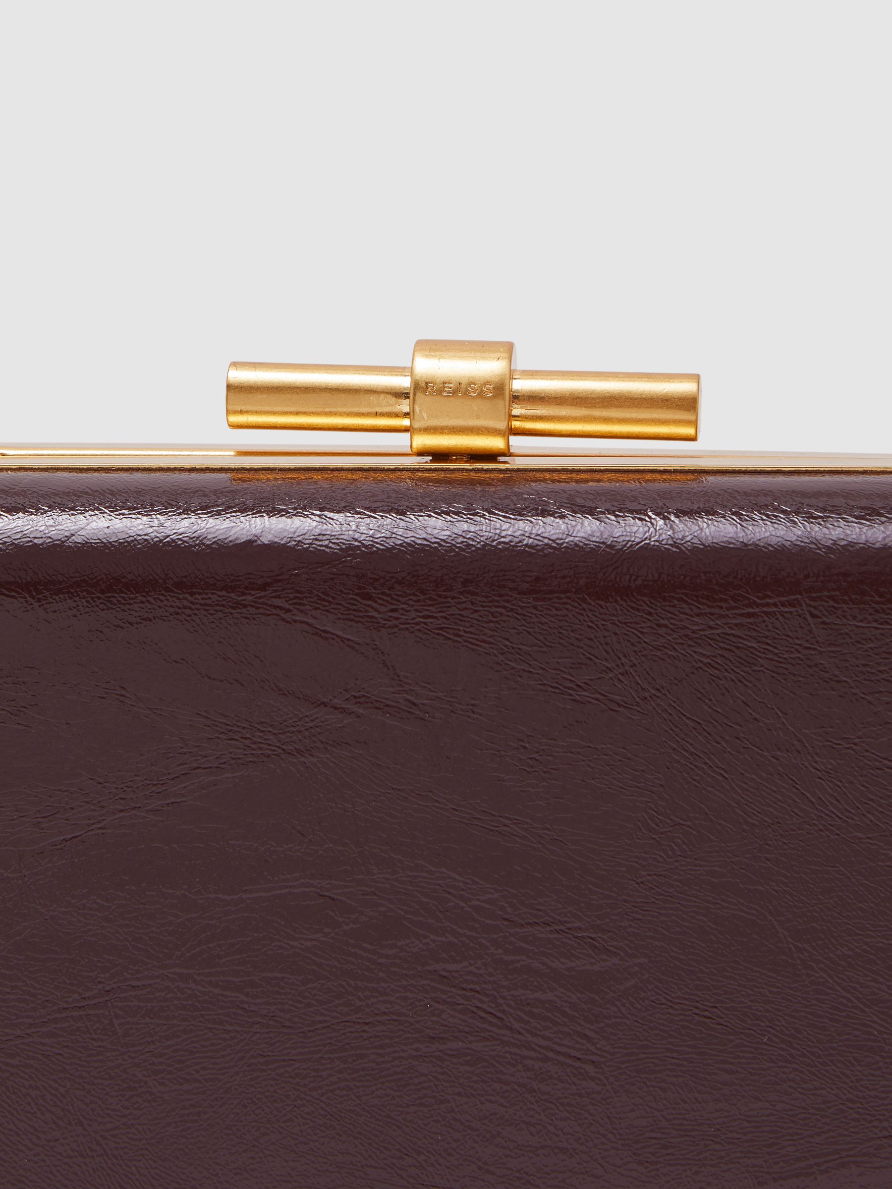 Patent Clutch in Burgundy - Image 5 of 5
