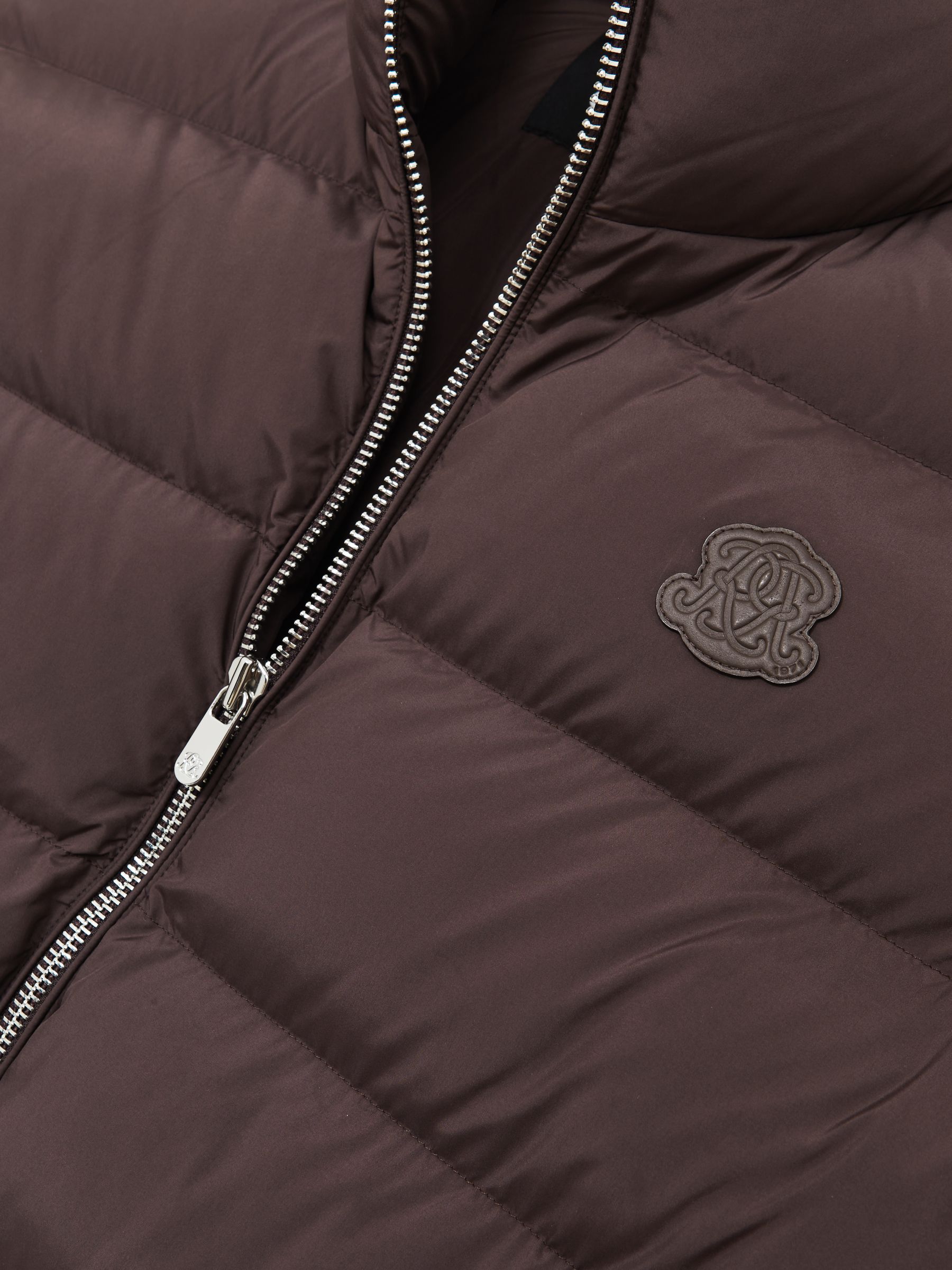 Monogram Quilted Relaxed Puffer Jacket in Brown - Image 7 of 7
