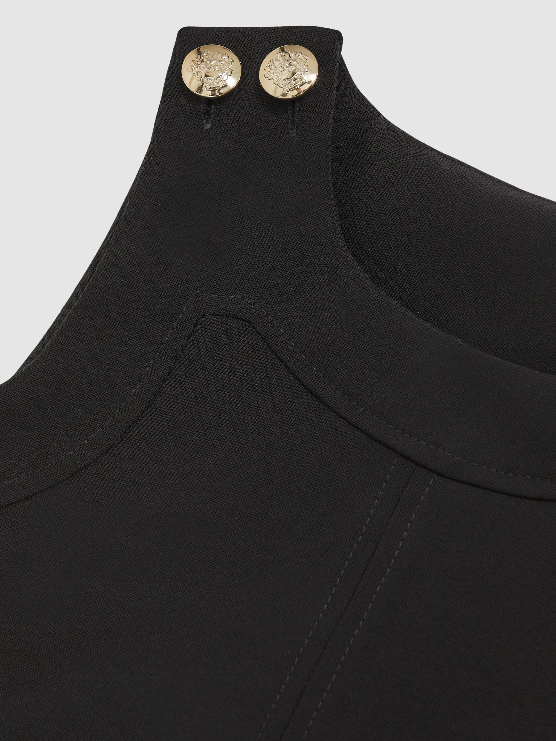 3-9 yrs Button-Detail Sleeveless Shift Dress in Black - Image 6 of 6