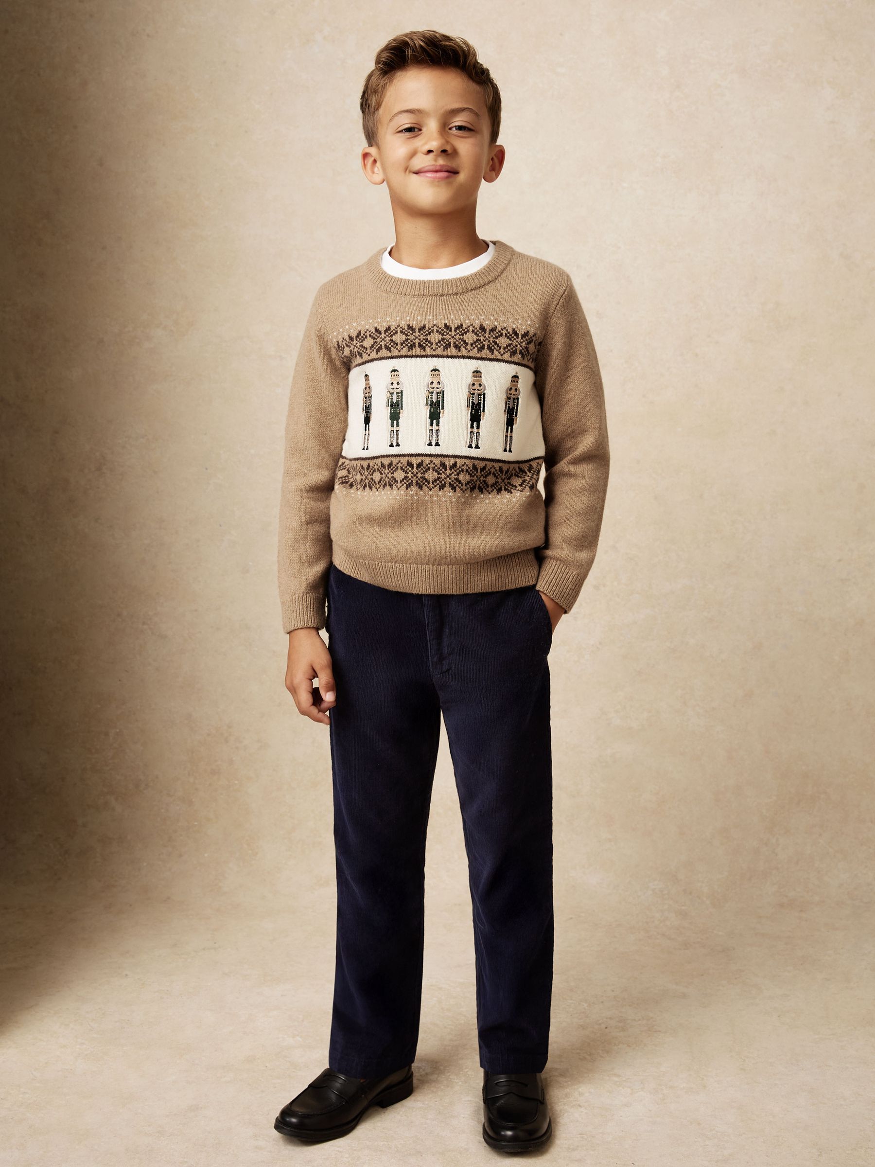 13-14 yrs Nutcracker-Embroidered Jumper with Wool in Camel Melange - Image 2 of 5