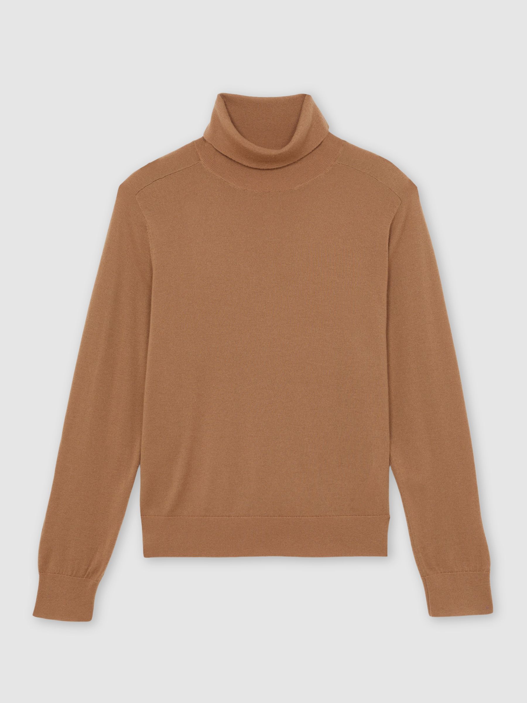 Wool Roll-Neck Jumper in Camel - image 1