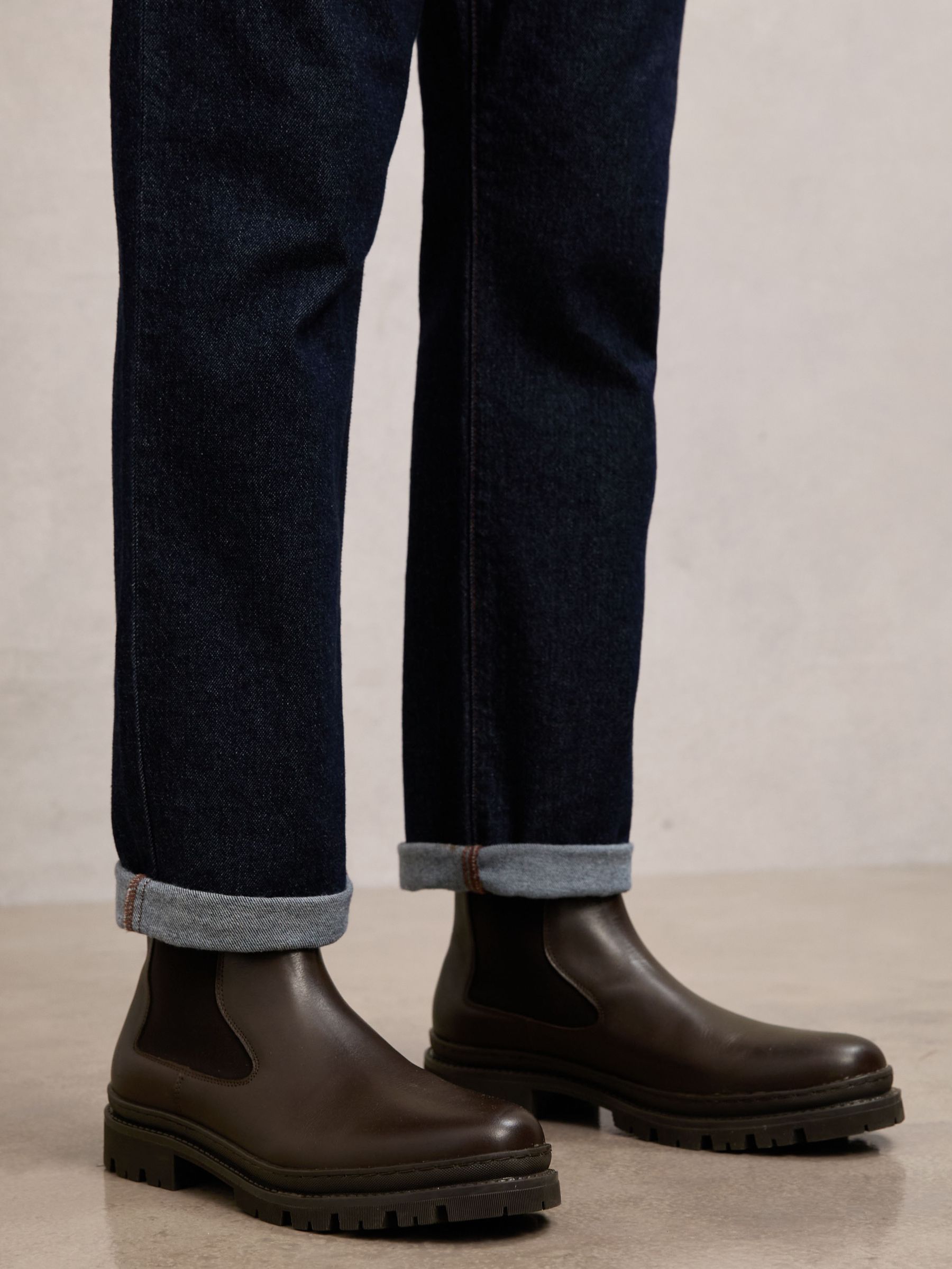 Leather Chelsea Boots in Dark Brown - image 4