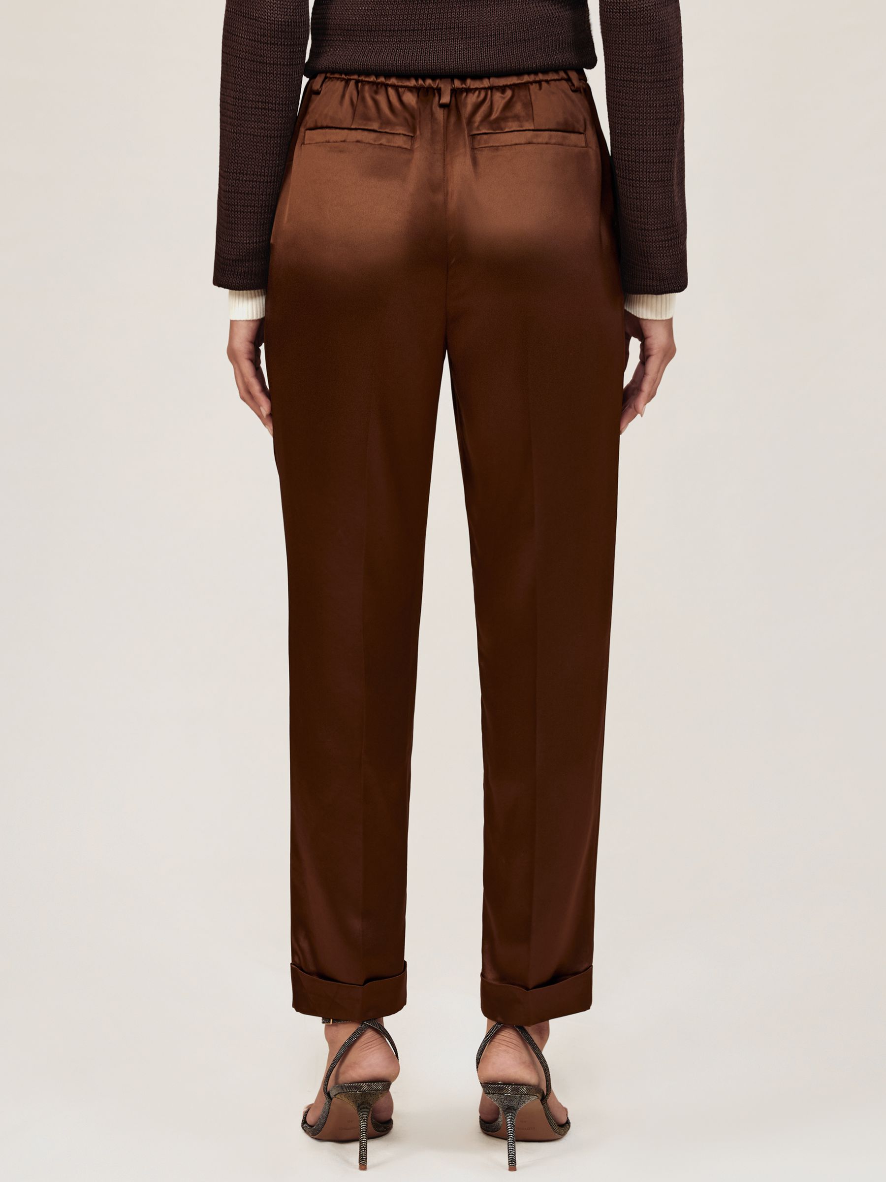 Satin Tapered Trousers in Bronze - image 5