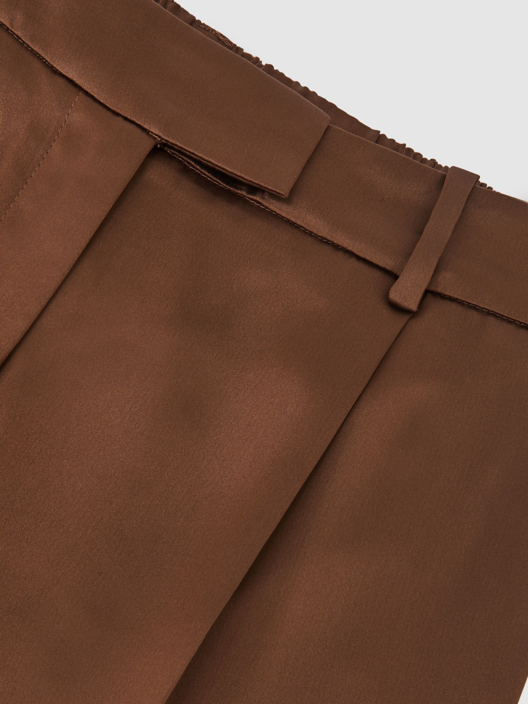 Satin Tapered Trousers in Bronze - image 4