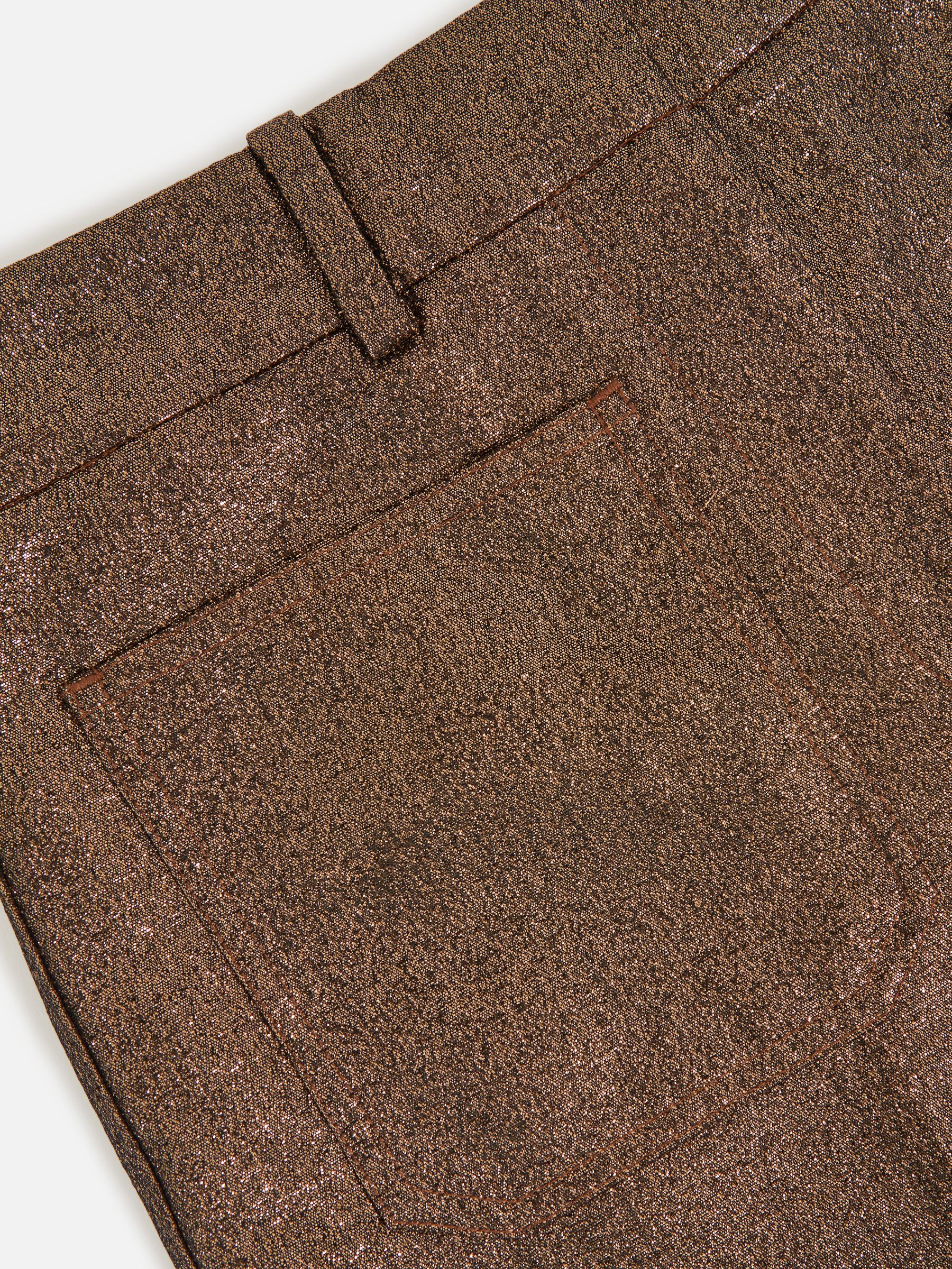 Sparkle Patch-Pocket Flared Trousers in Gold - Image 7 of 7