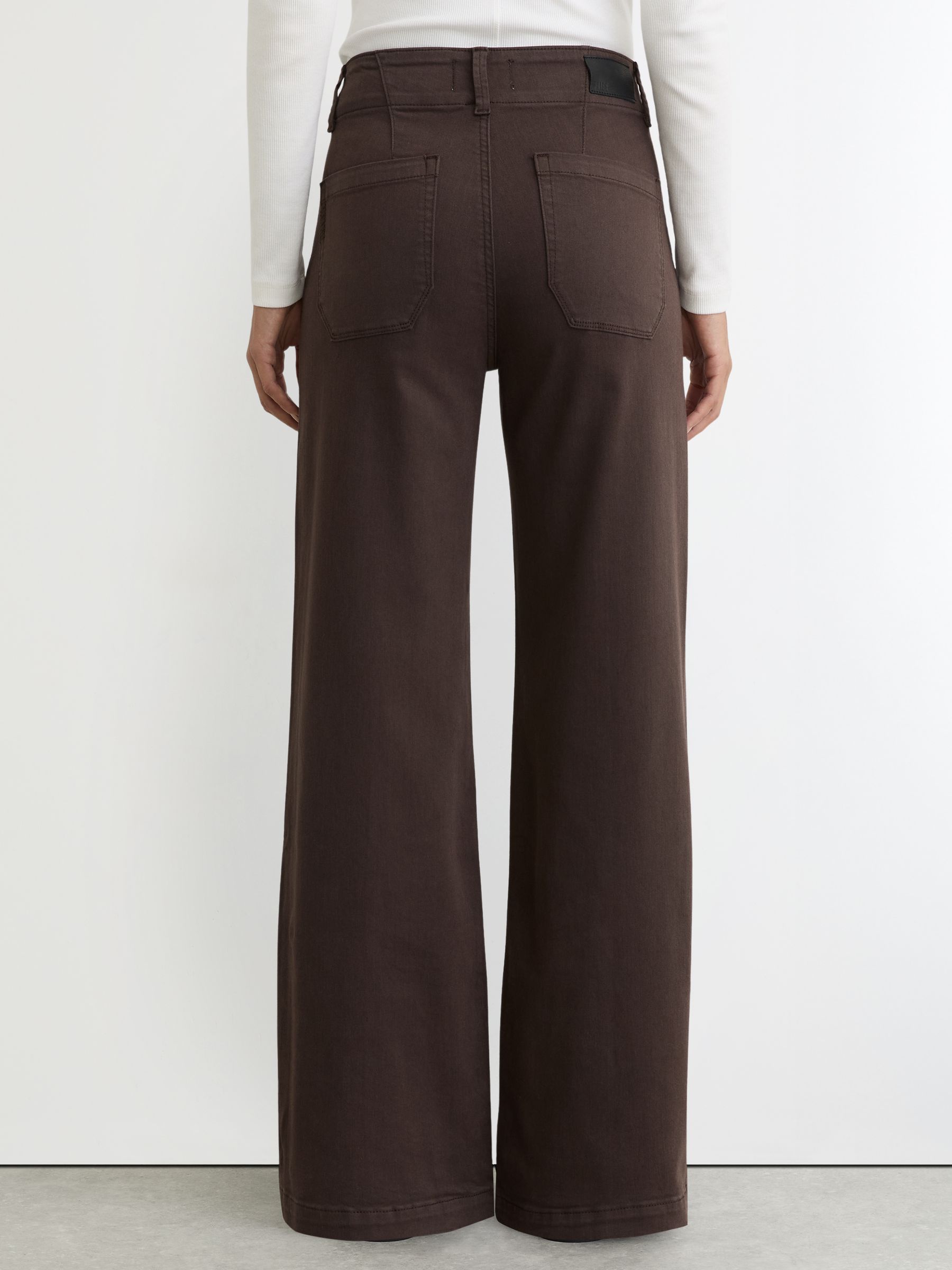 Paige Soft-Stretch Wide-Leg Jeans in Chocolate Brown - Image 5 of 6