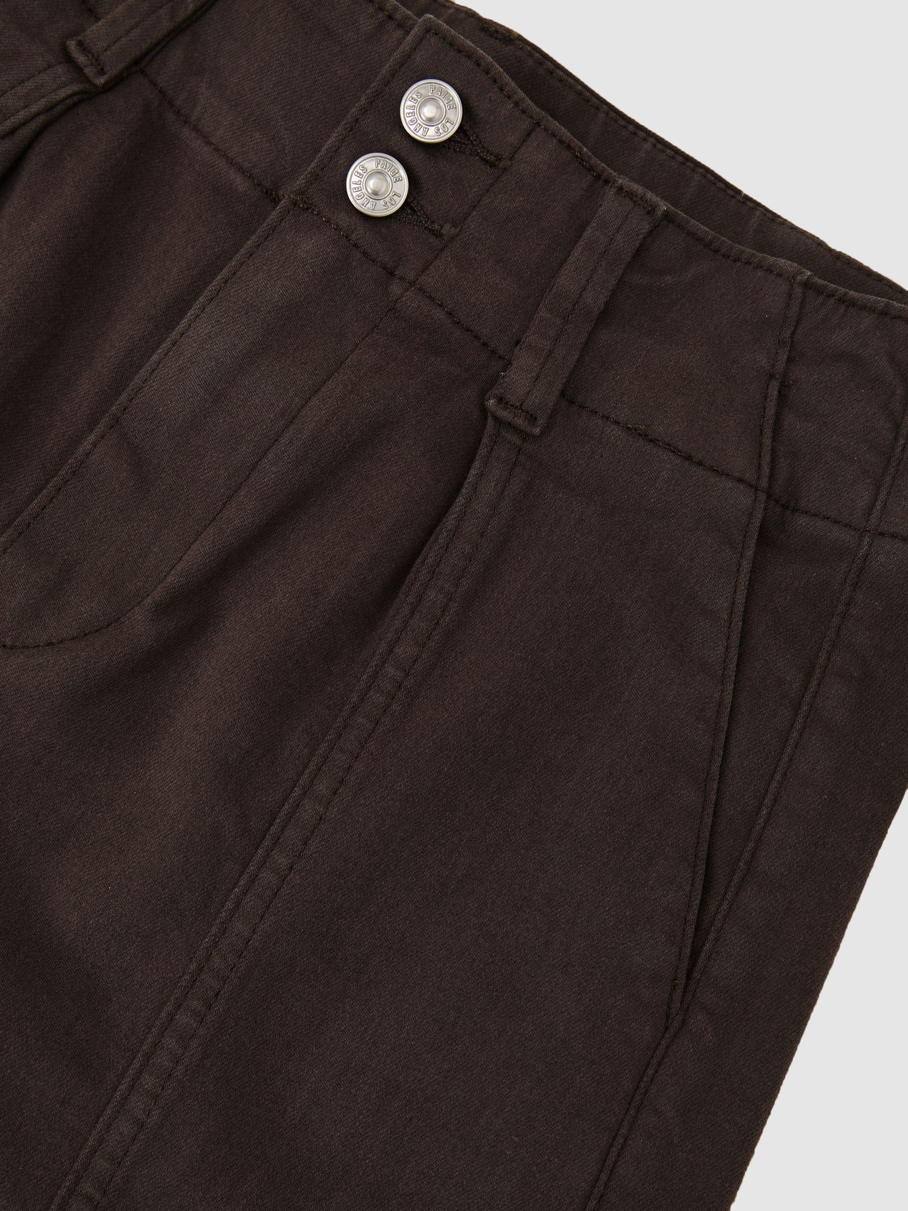 Paige Soft-Stretch Wide-Leg Jeans in Chocolate Brown - Image 6 of 6