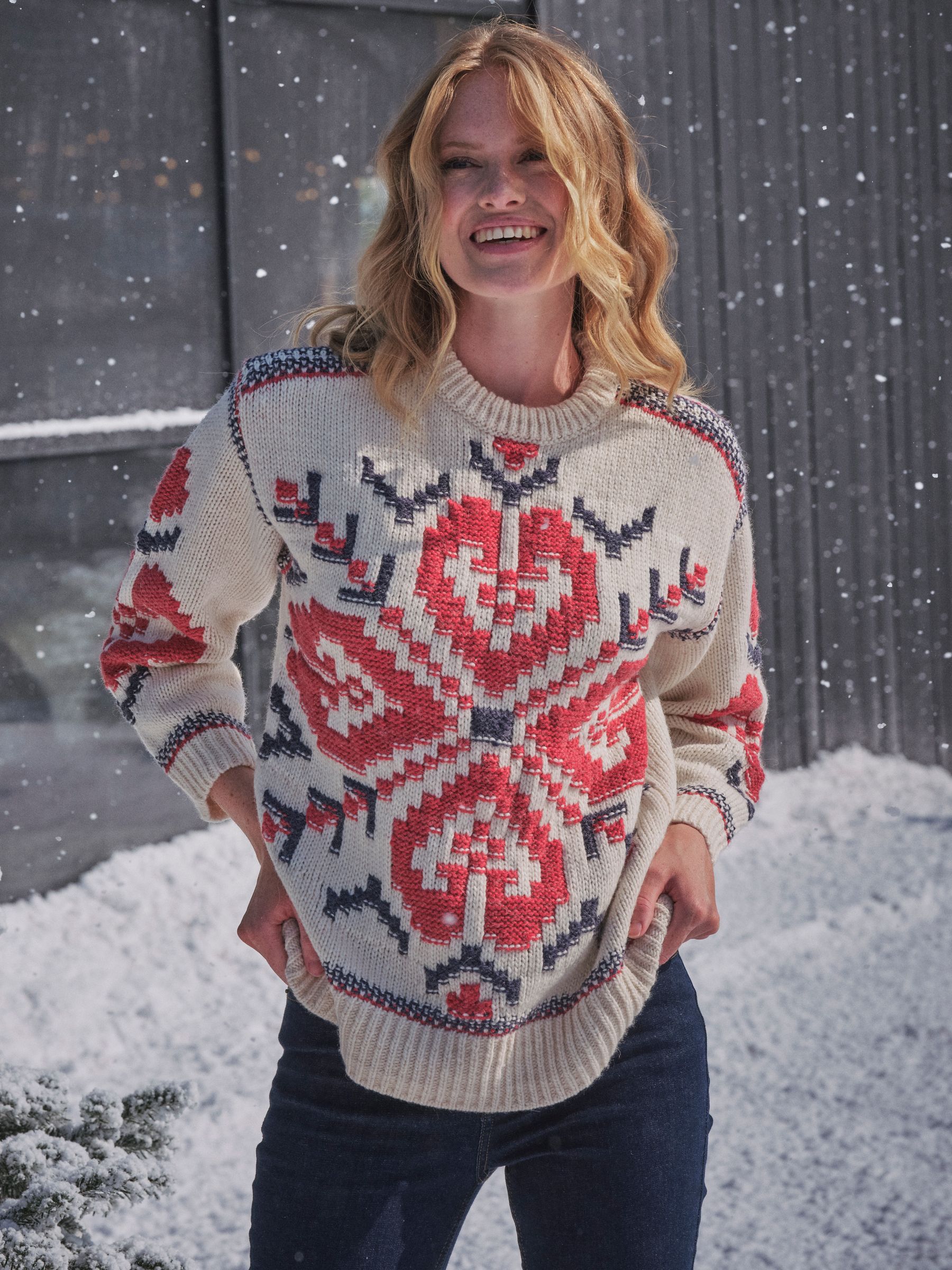 White Aspen Snowflake Knitted Jumper - Image 1 of 8