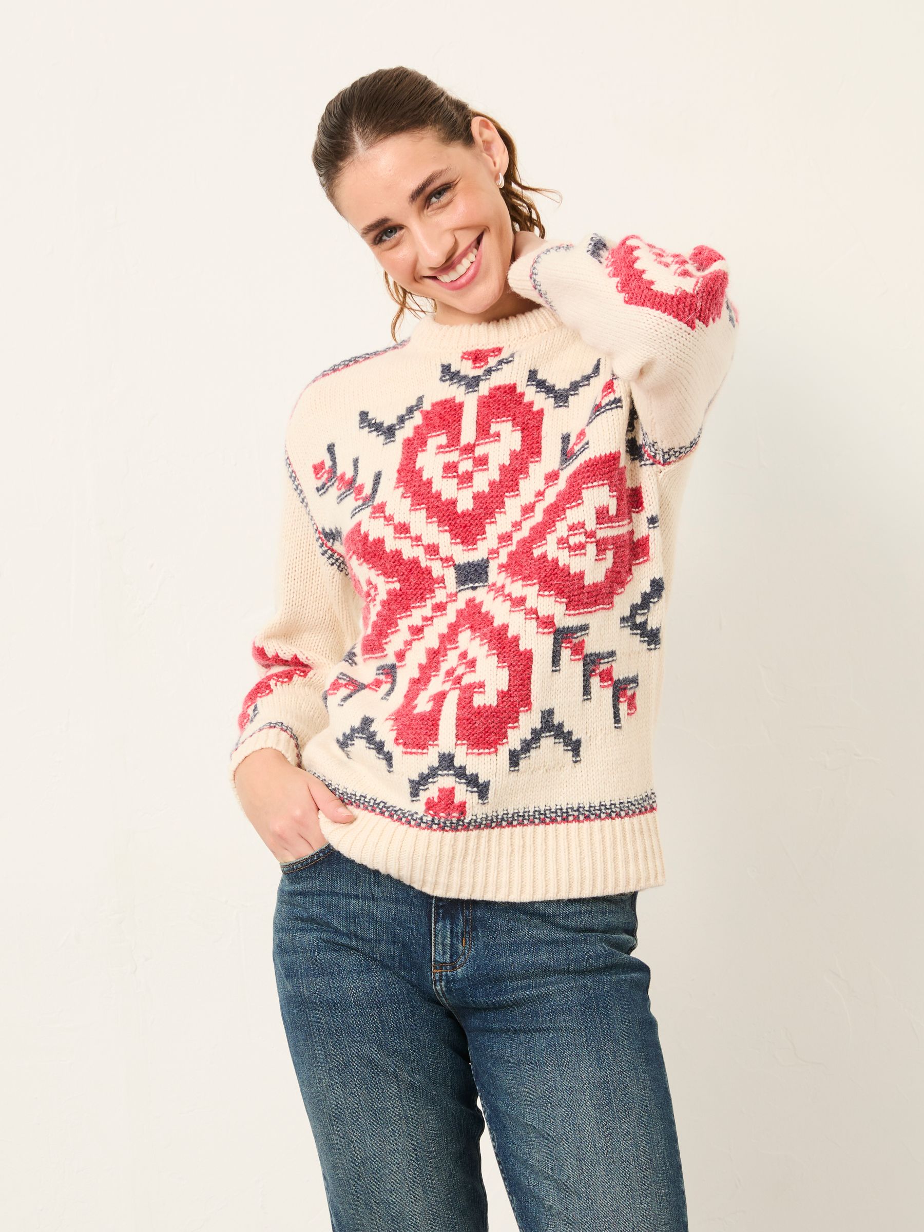 White Aspen Snowflake Knitted Jumper - Image 2 of 8