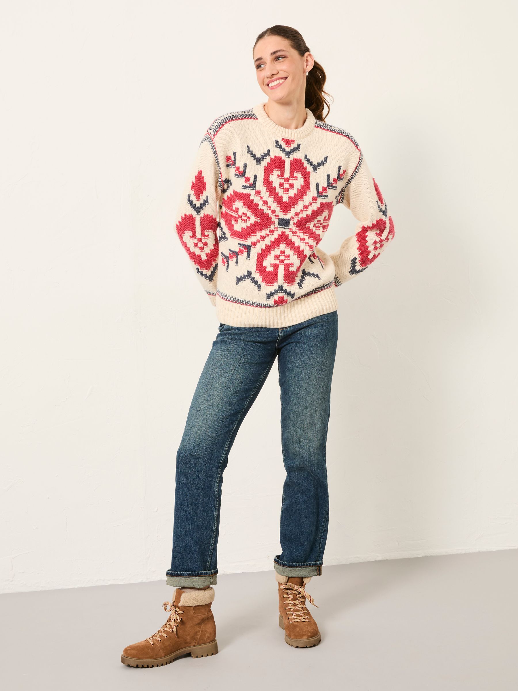 White Aspen Snowflake Knitted Jumper - Image 4 of 8