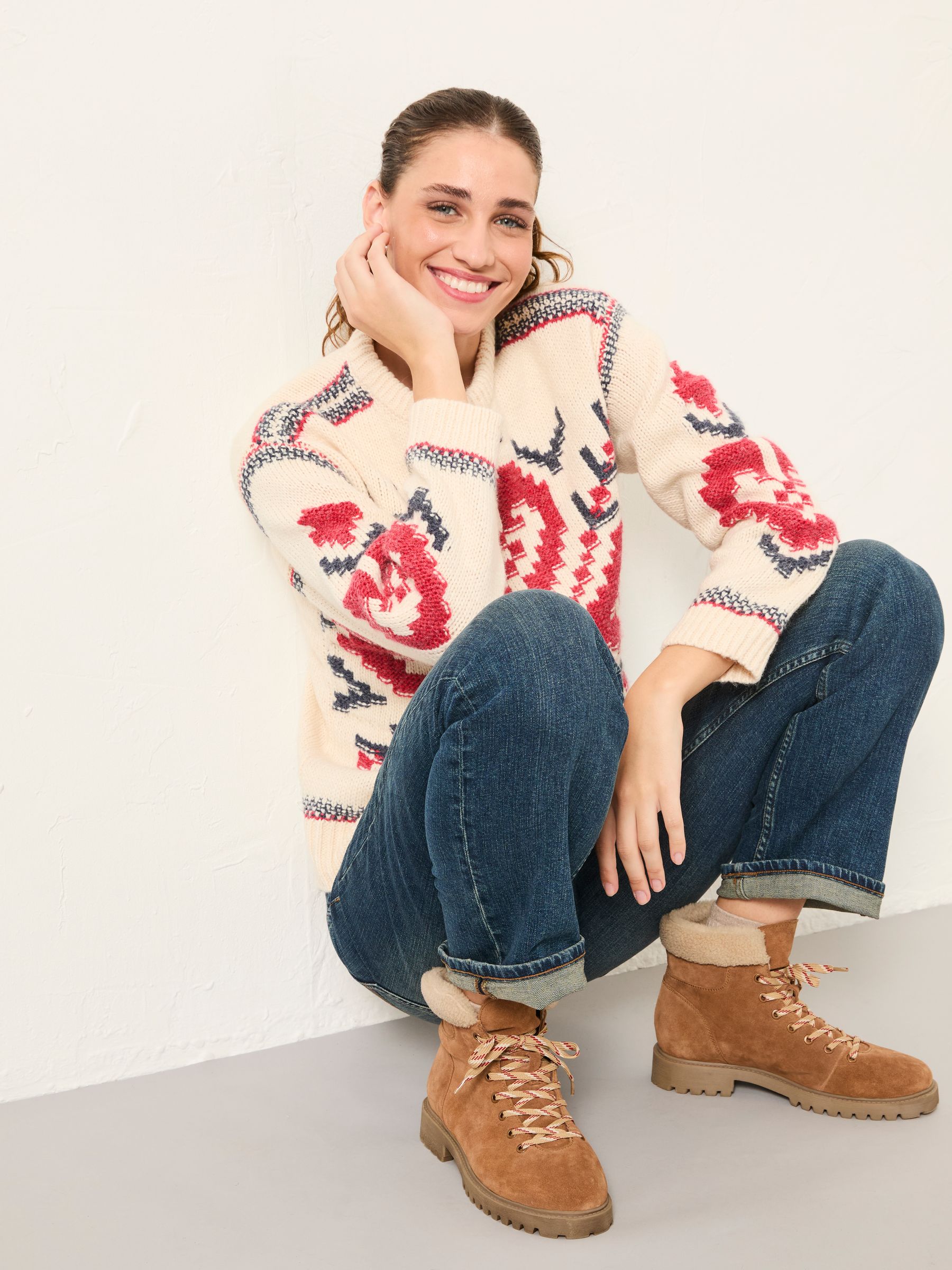 White Aspen Snowflake Knitted Jumper - Image 6 of 8