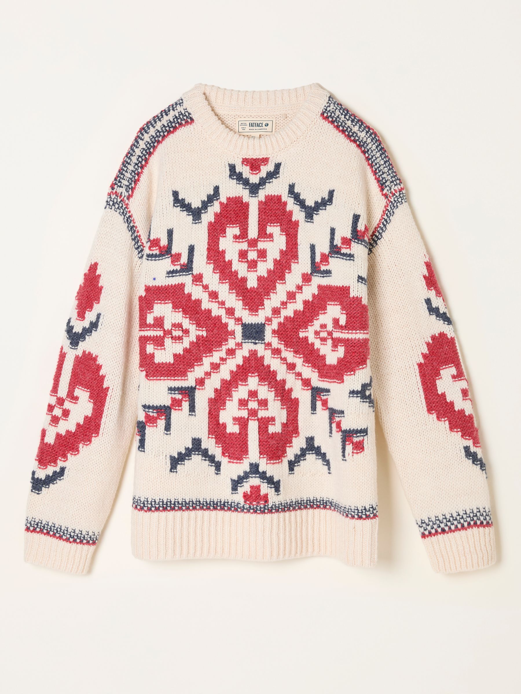 White Aspen Snowflake Crew Neck Knitted Jumper - Image 7 of 7
