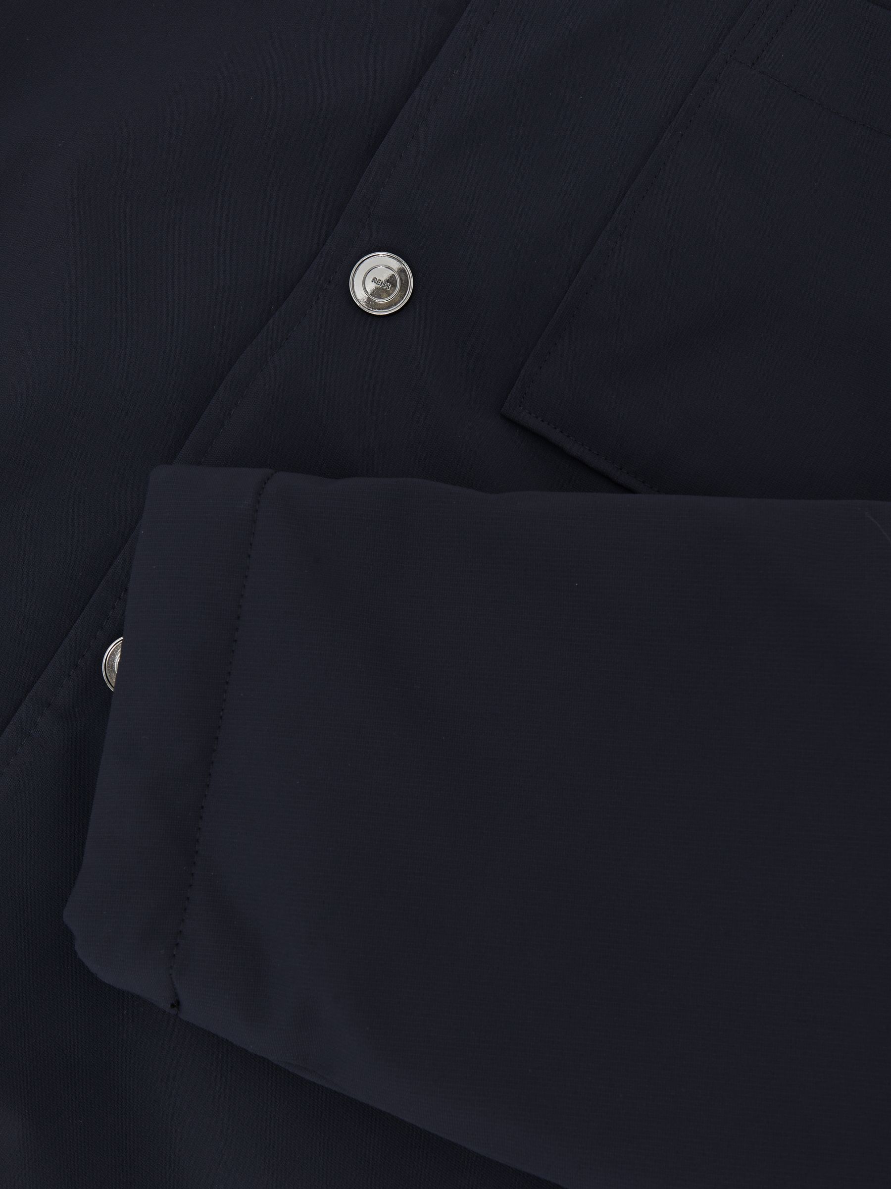 Lightly-Padded Patch-Pocket Overshirt in Navy - image 3