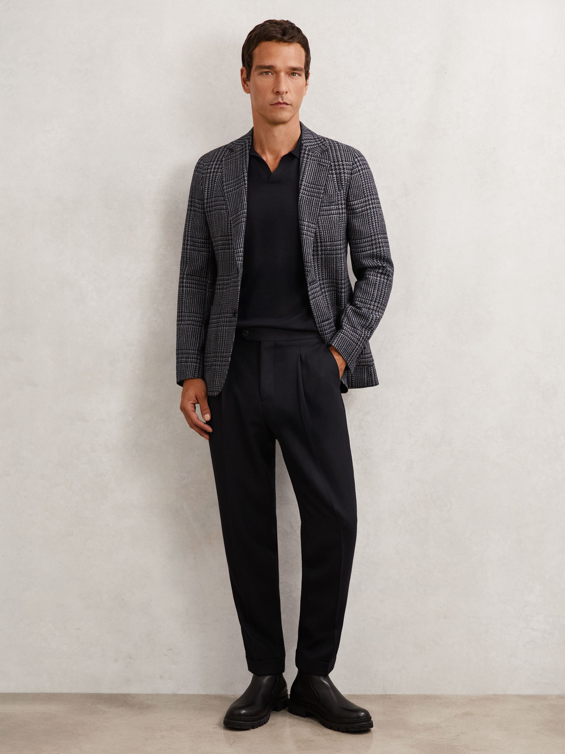 Wool-blend Tailored-fit Cuffed Trousers